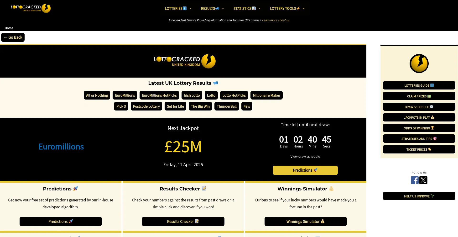 Lottocracked.com Screenshot