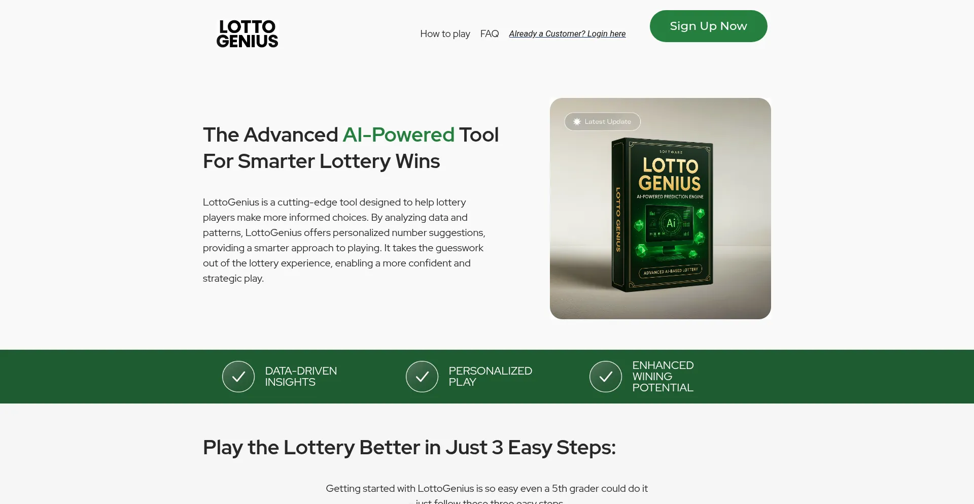Website screenshot of Lottogenius.org