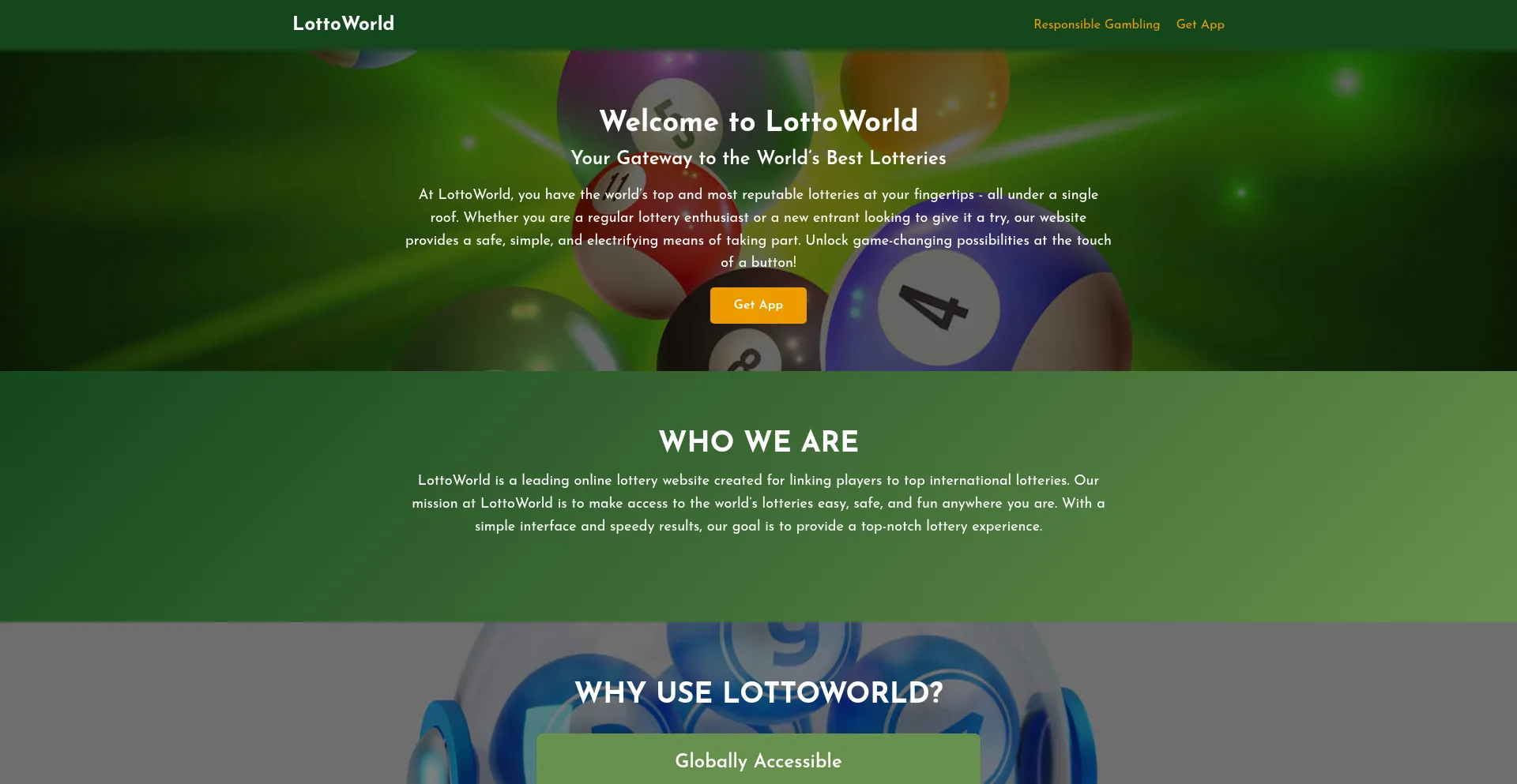 Website screenshot of Lottoworld-au.com