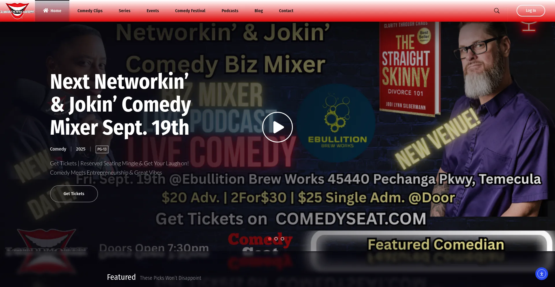 Louddmouthcomedy.com Screenshot