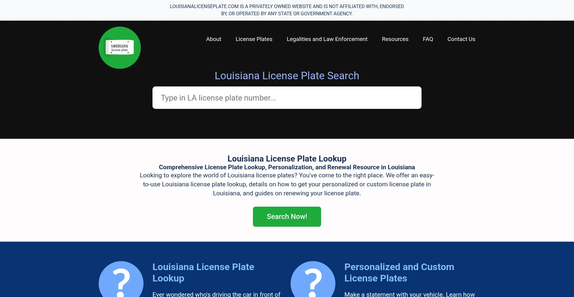 Louisianalicenseplate.com