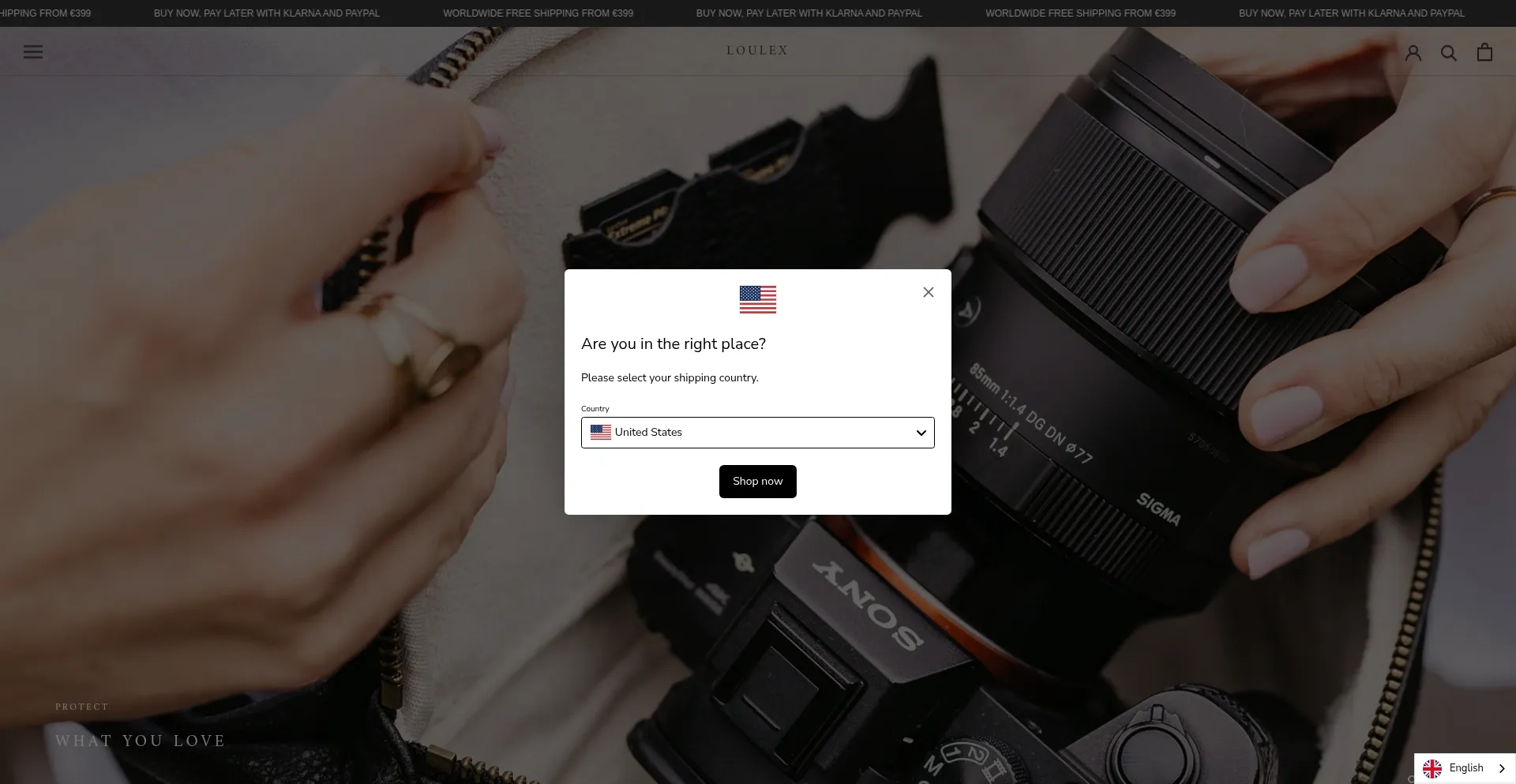 Website screenshot of Loulex.eu
