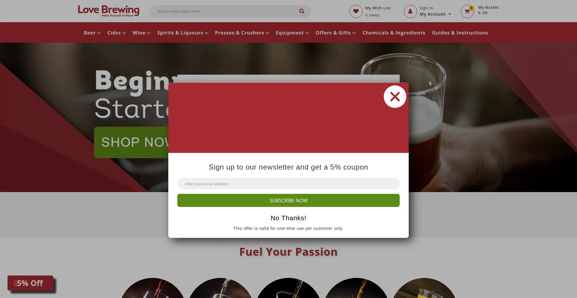 Lovebrewing.co.uk Screenshot