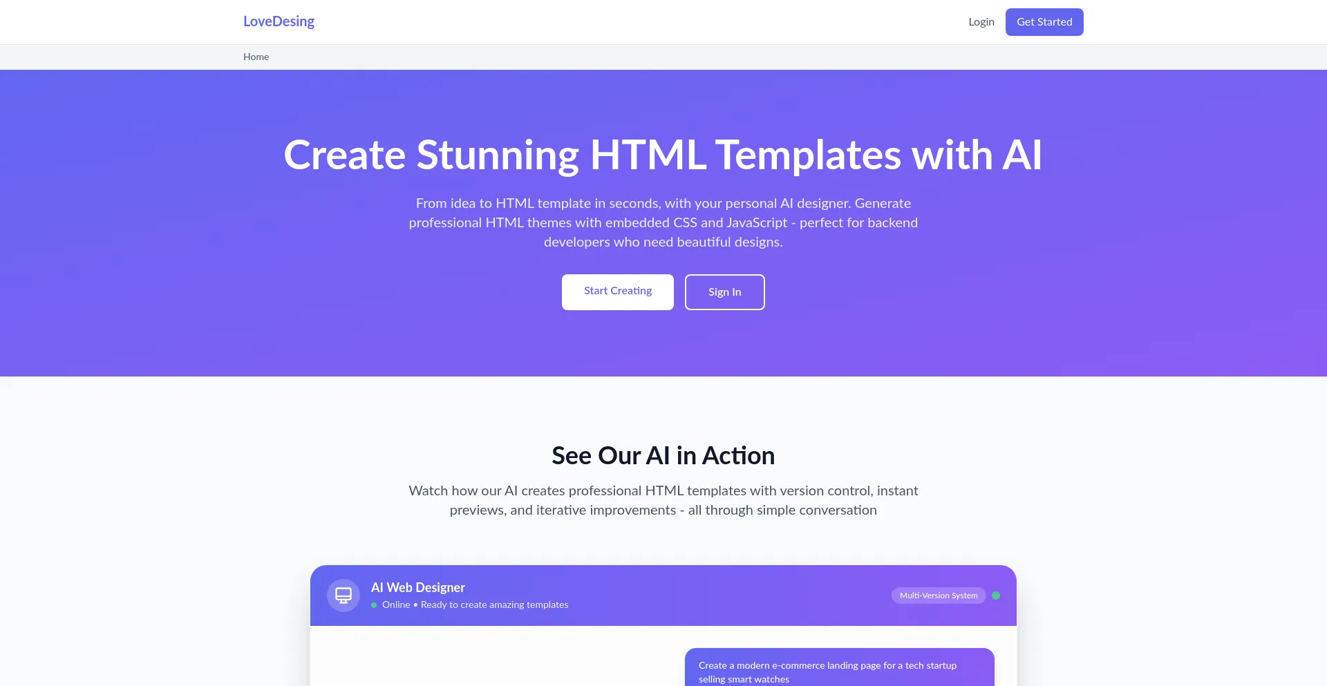 Website screenshot of Lovedesing.site