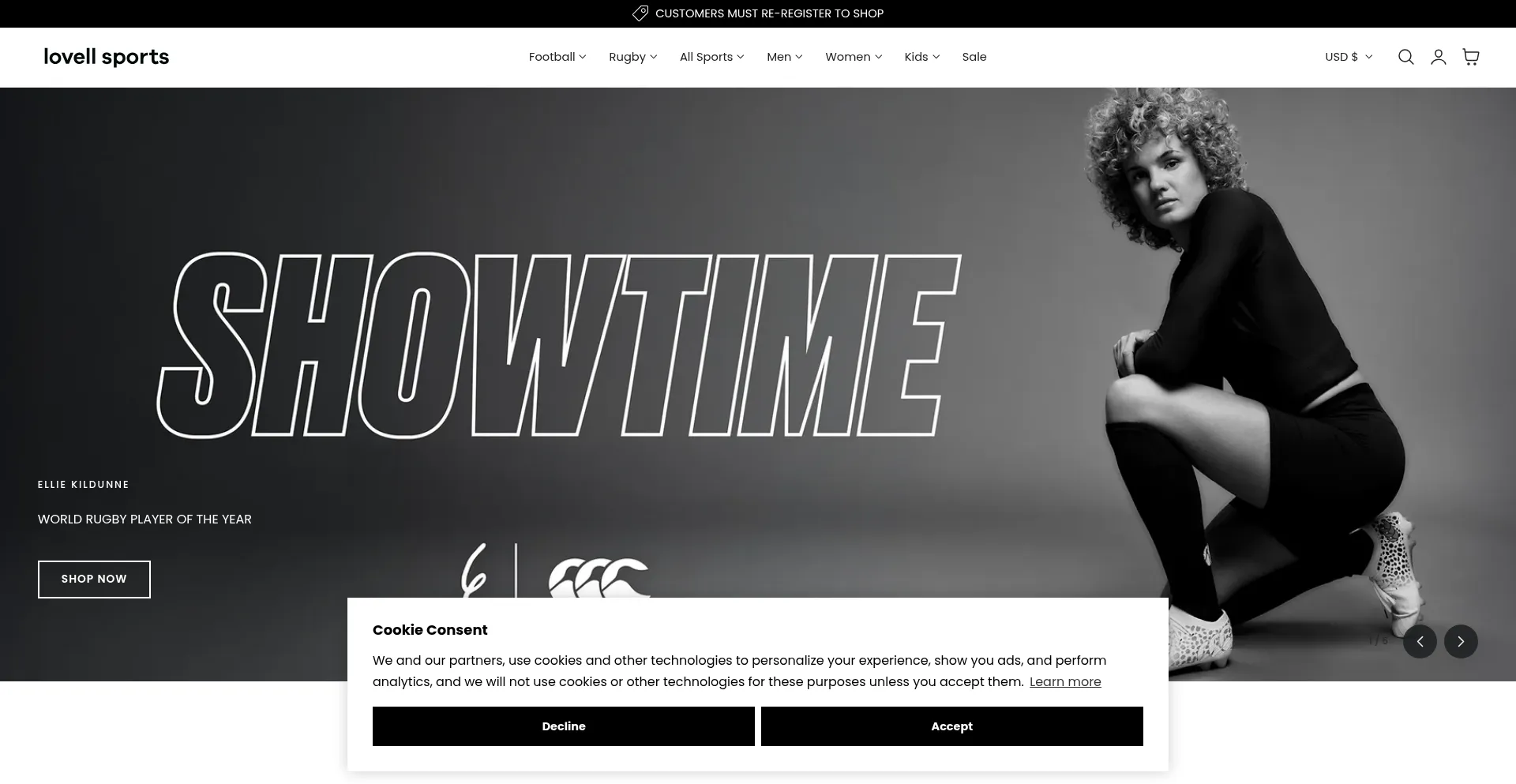 Lovellsports.com Screenshot