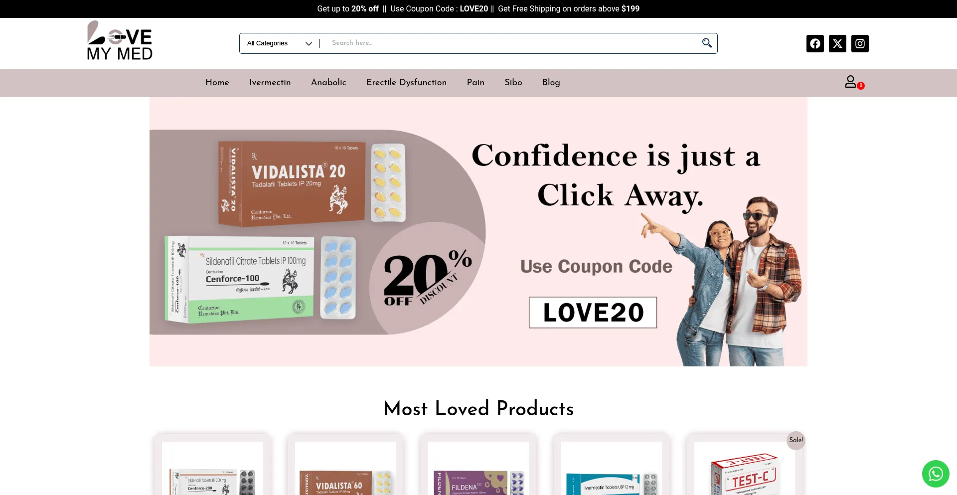 Website screenshot of Lovemymed.com