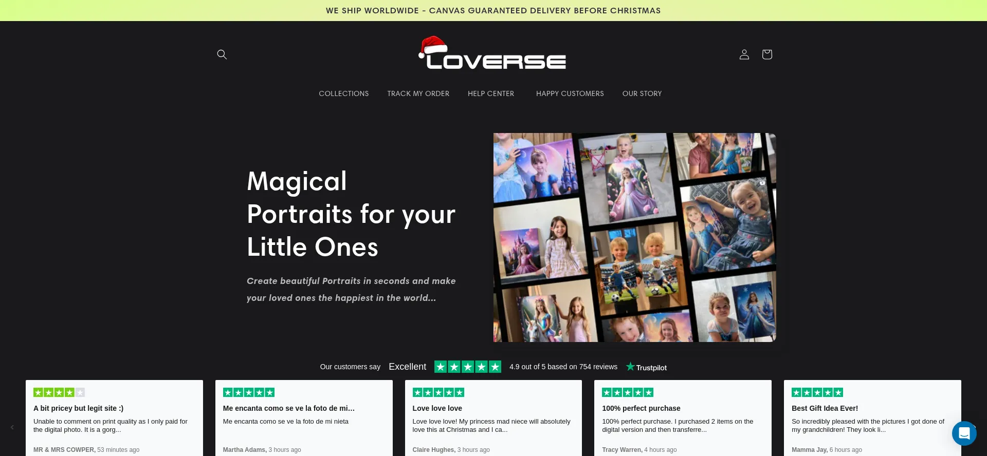 Website screenshot of Loverse.ai
