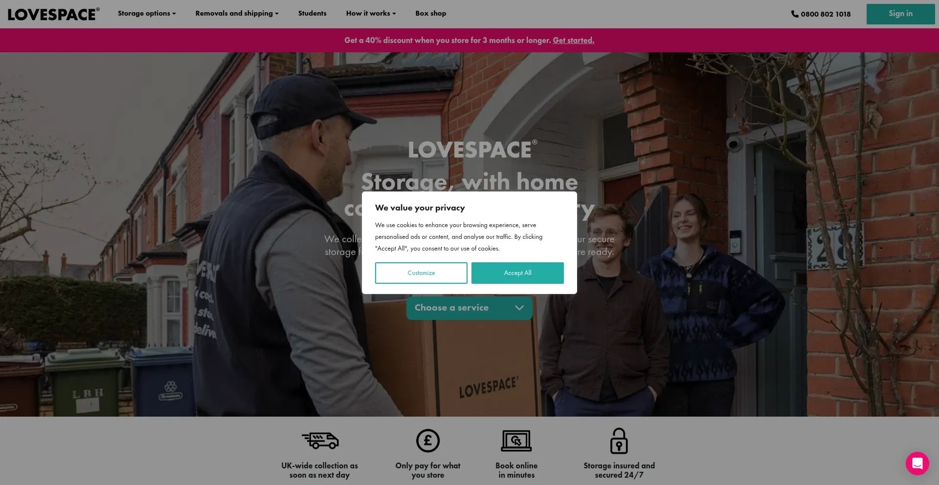Website screenshot of Lovespace.co.uk
