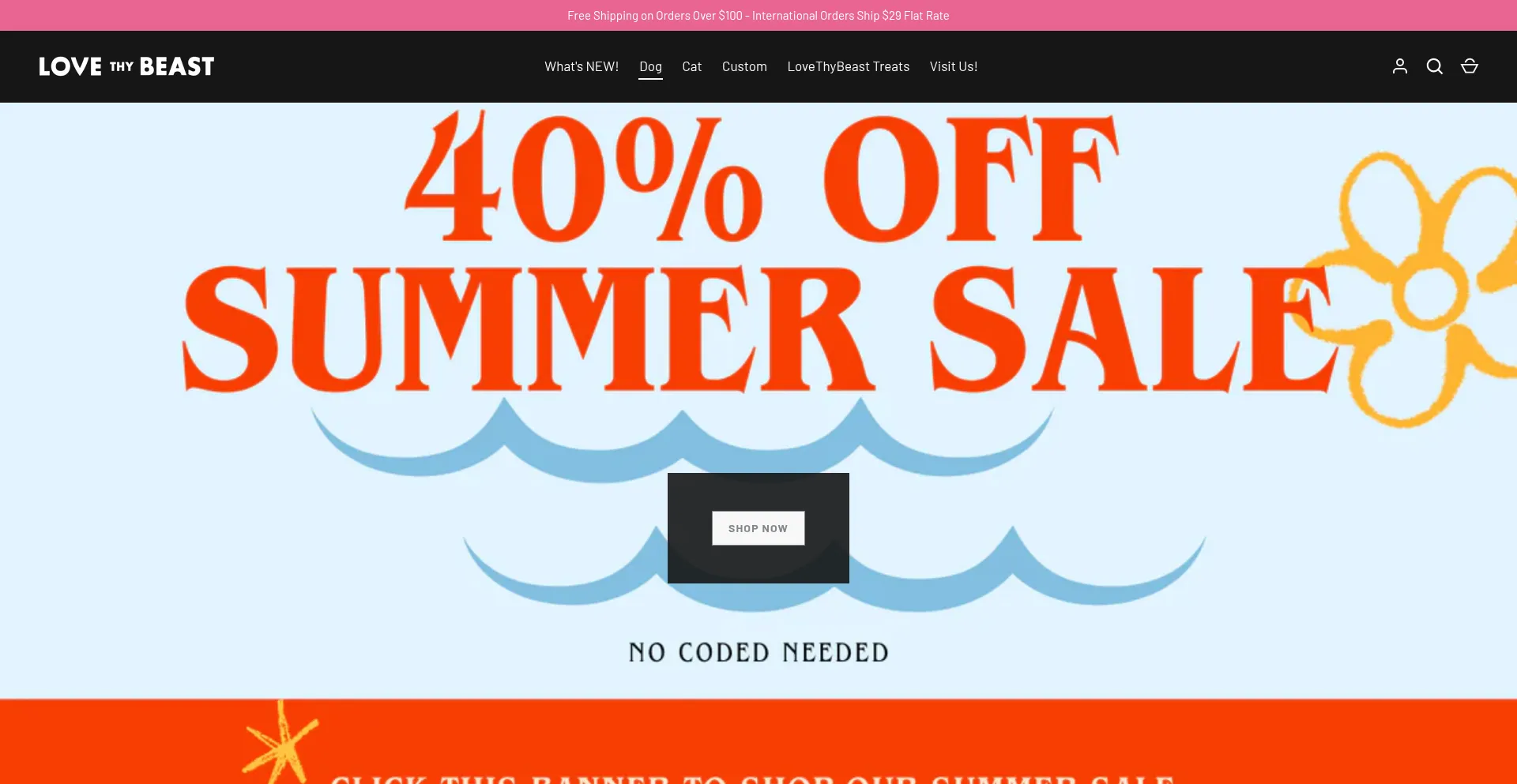 Website screenshot of Lovethybeast.com