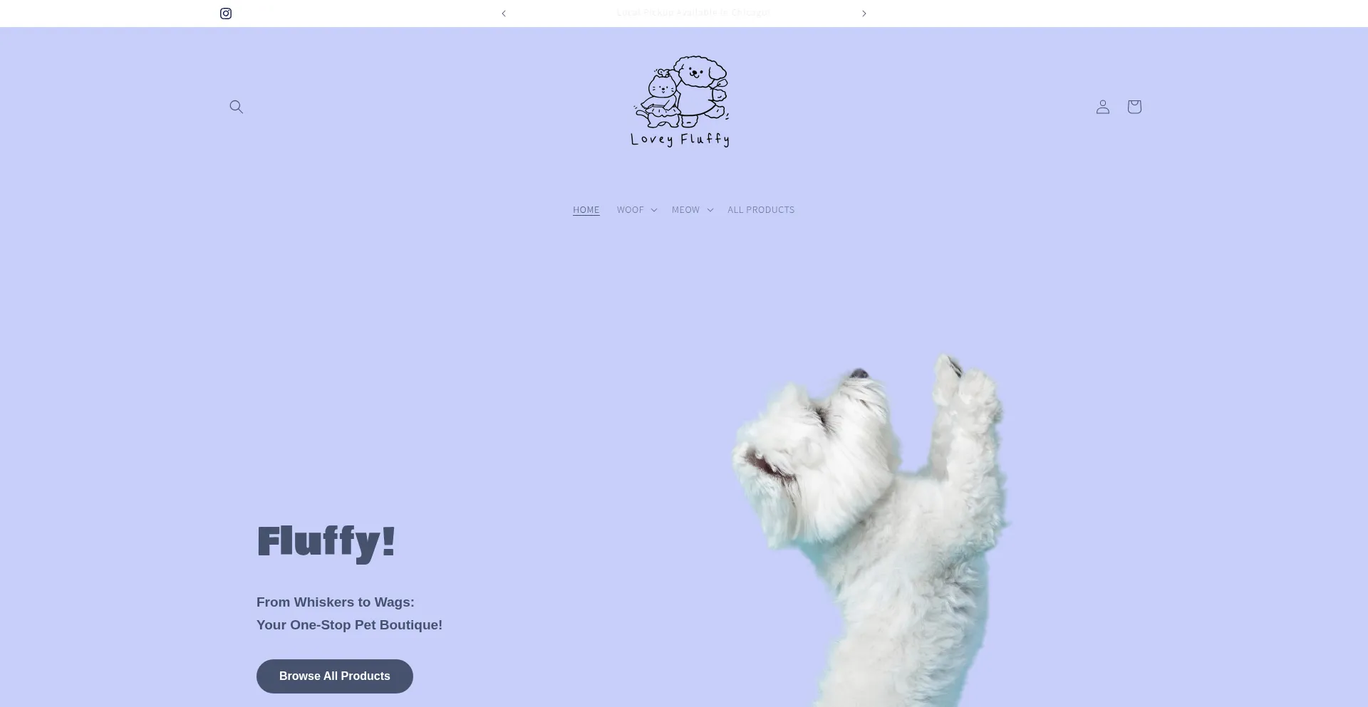 Website screenshot of Loveyfluffy.com