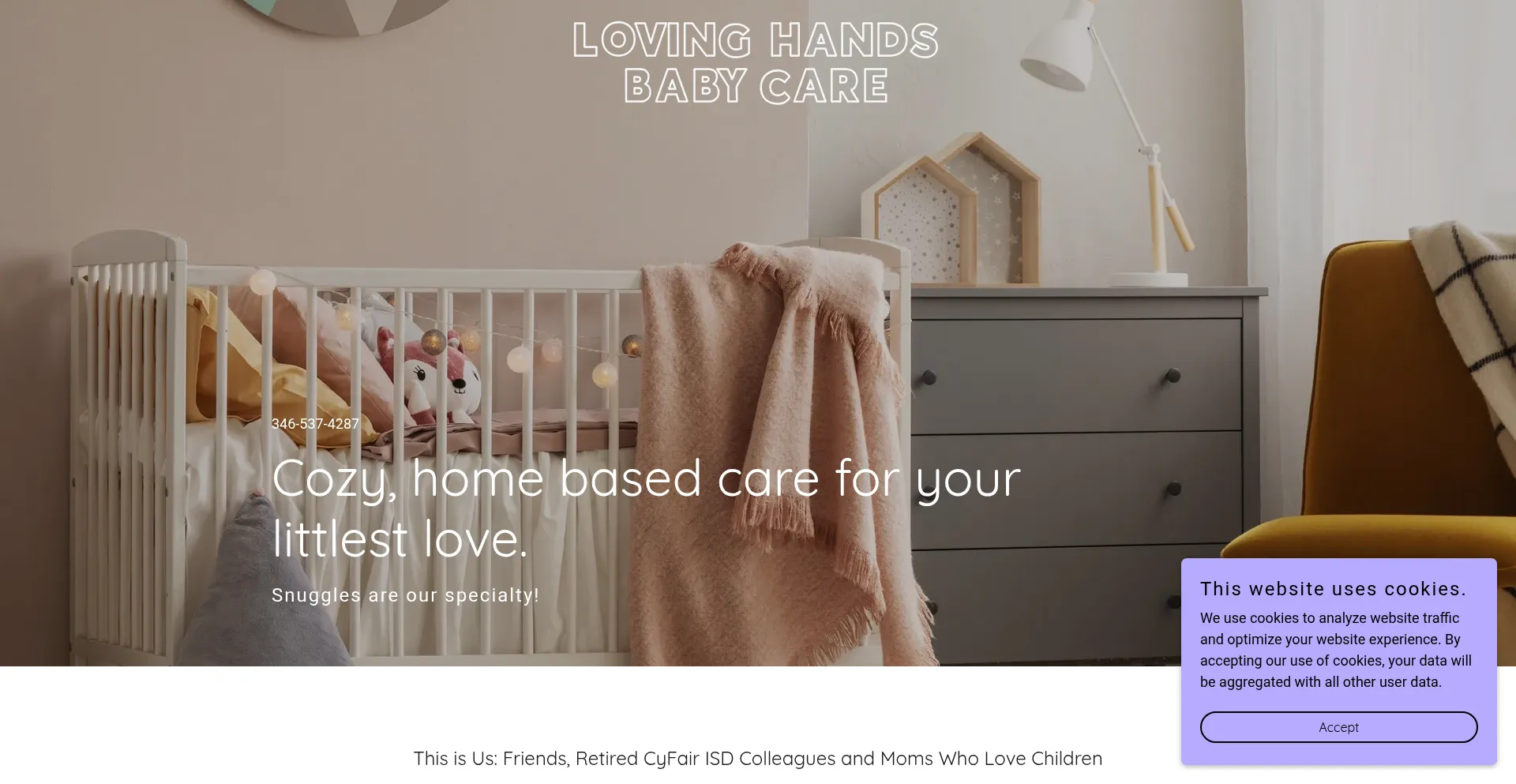 Website screenshot of Lovinghandsbabycare.com