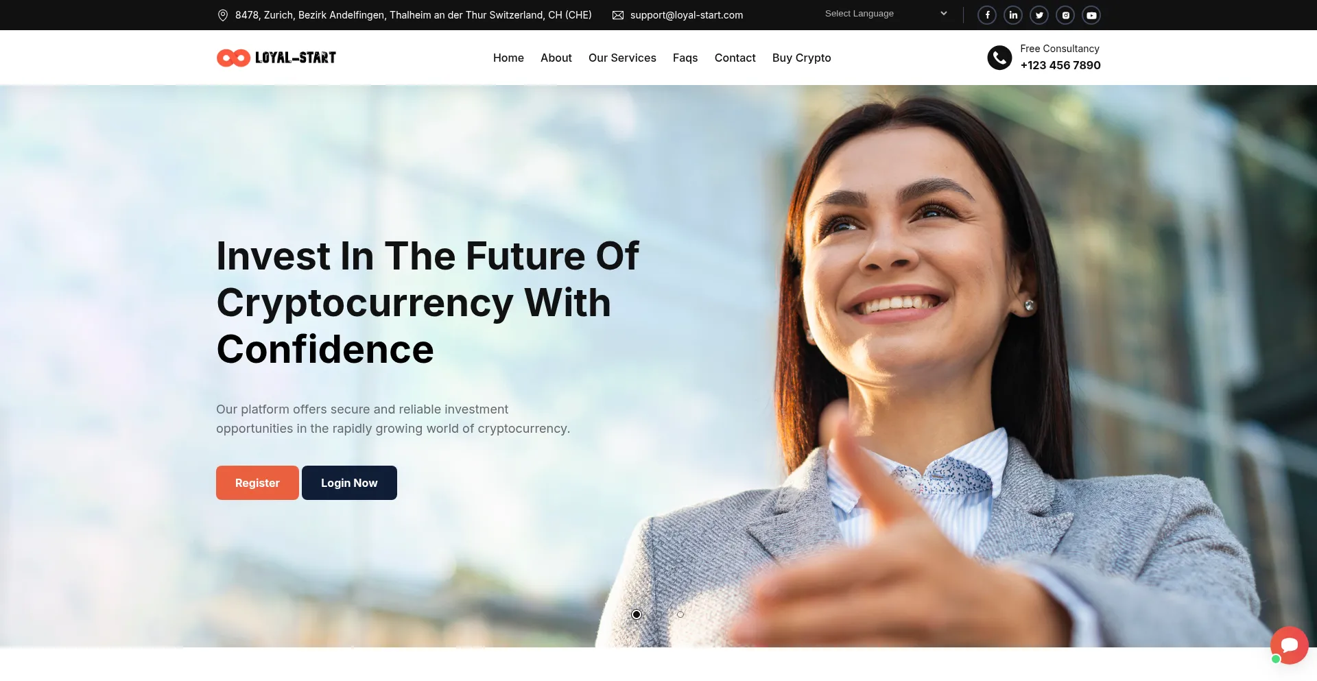 Website screenshot of Loyal-start.com
