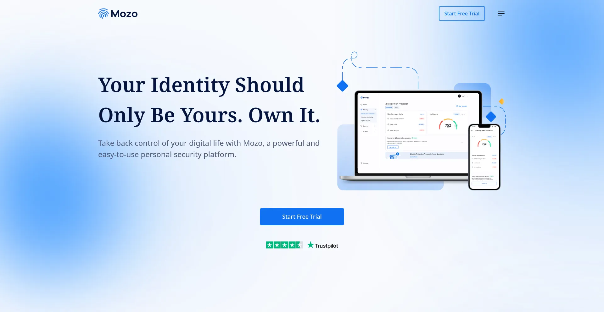 Website screenshot of Lp.getmozo.com