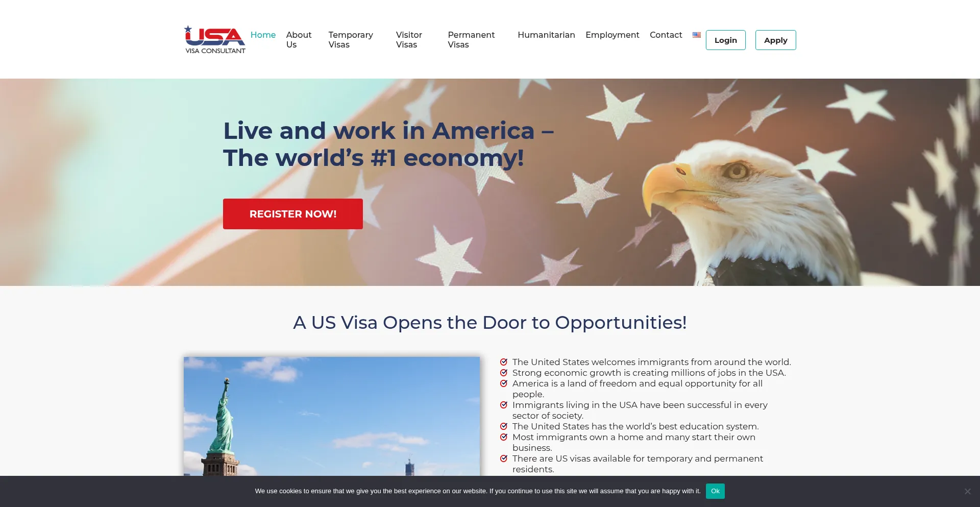 Website screenshot of Lp.usavisaconsultant.com