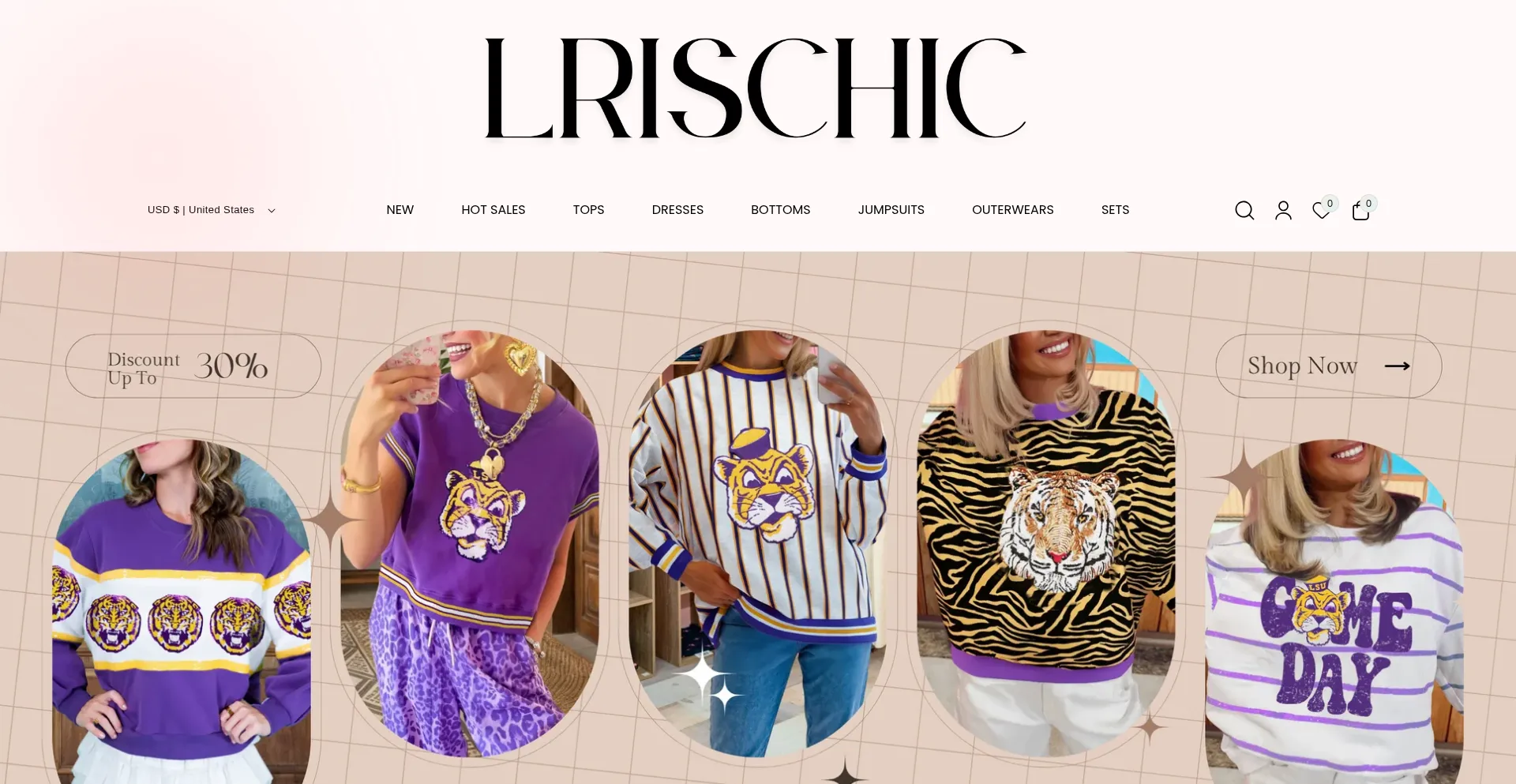 Website screenshot of Lrischicshop.com