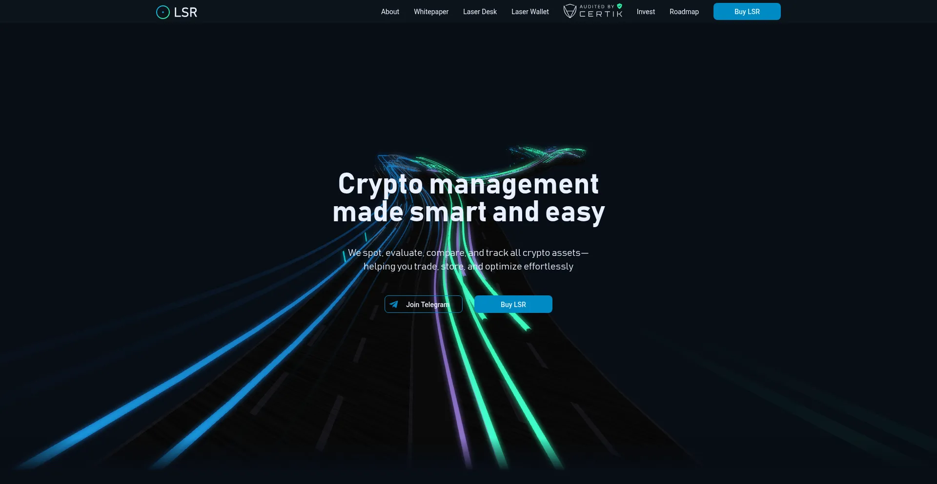 Website screenshot of Lsr.finance