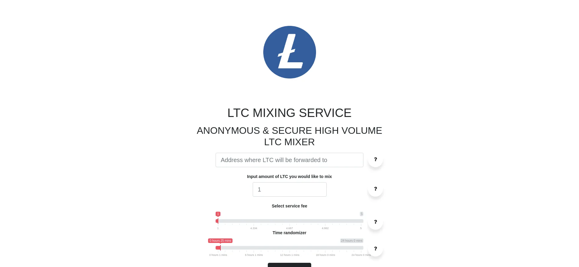 Website screenshot of Ltc-mixer.to