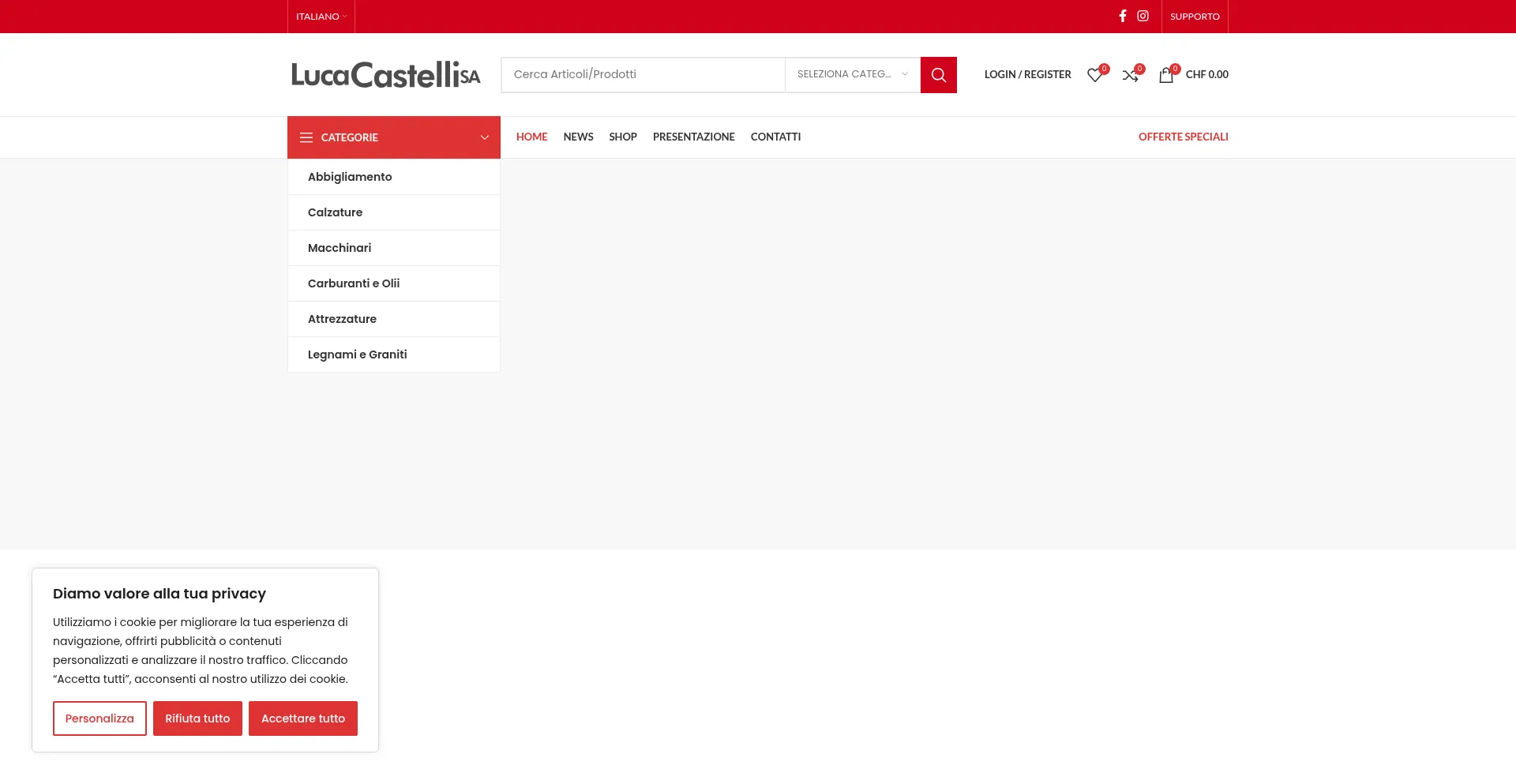 Website screenshot of Lucacastellisa.ch