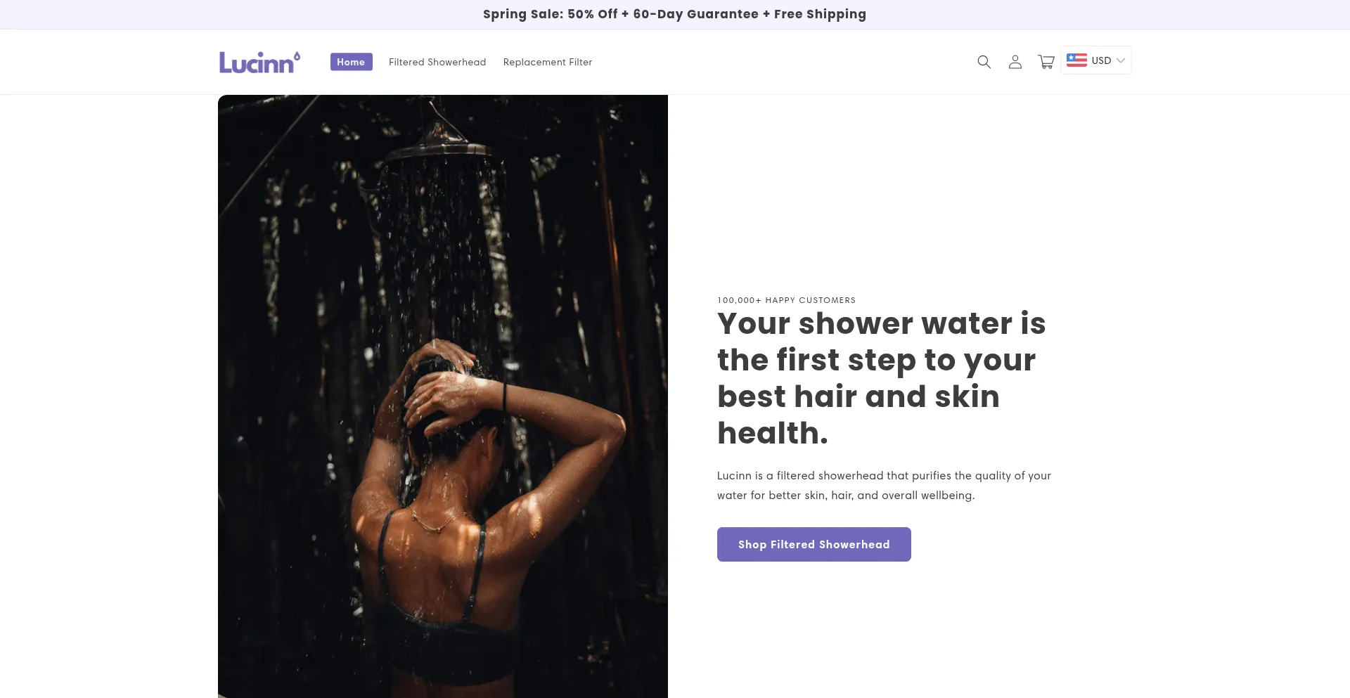 Website screenshot of Lucinn.com