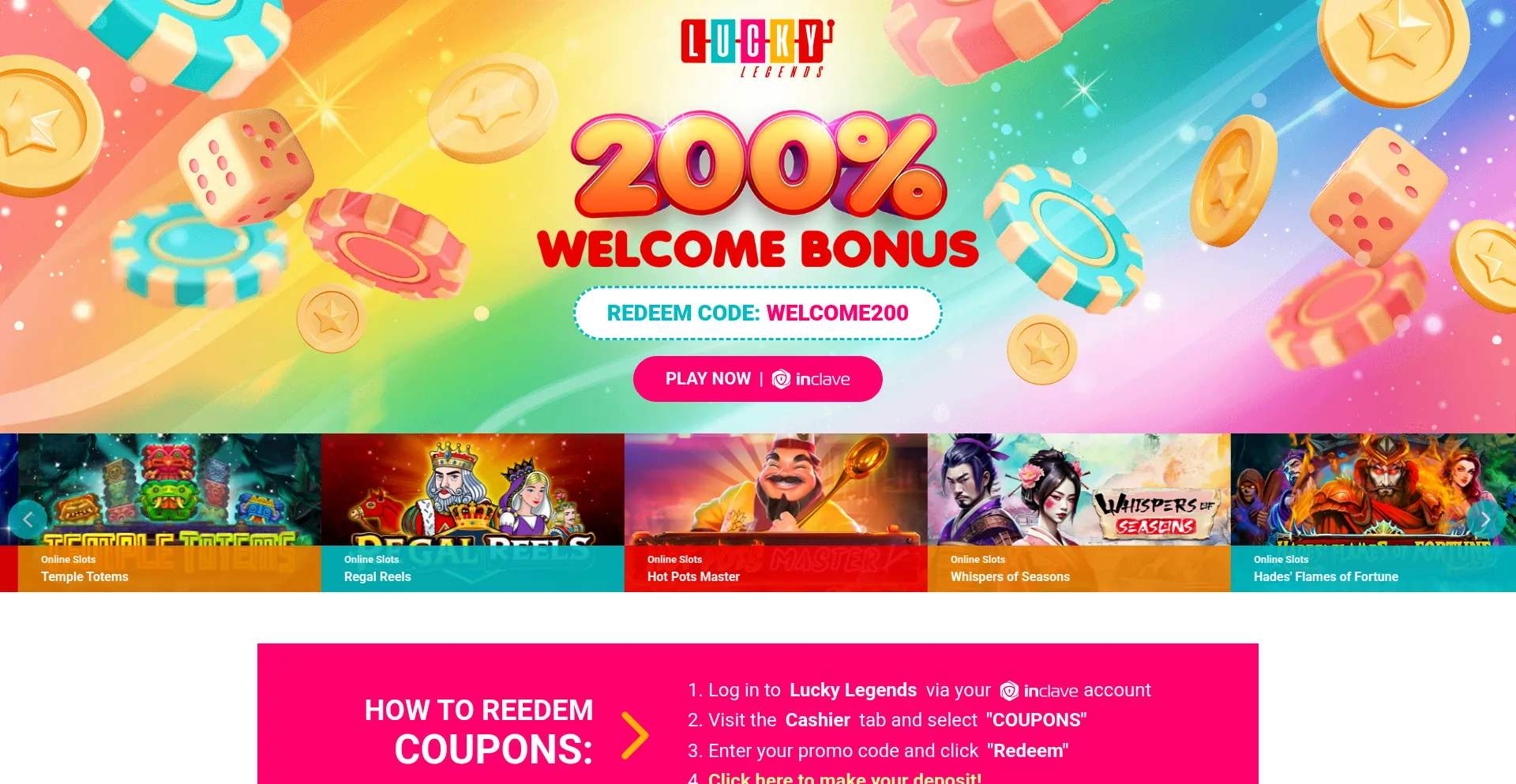 Luckylegends.com Screenshot