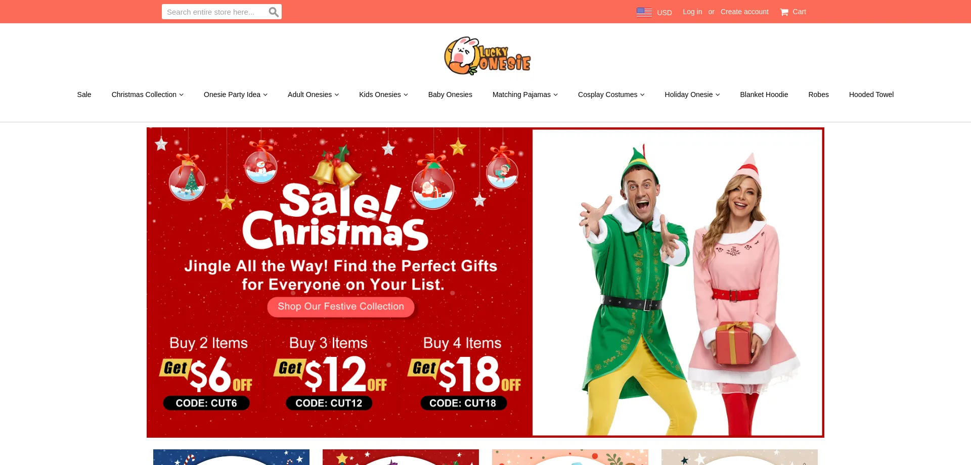 Website screenshot of Luckyonesie.com
