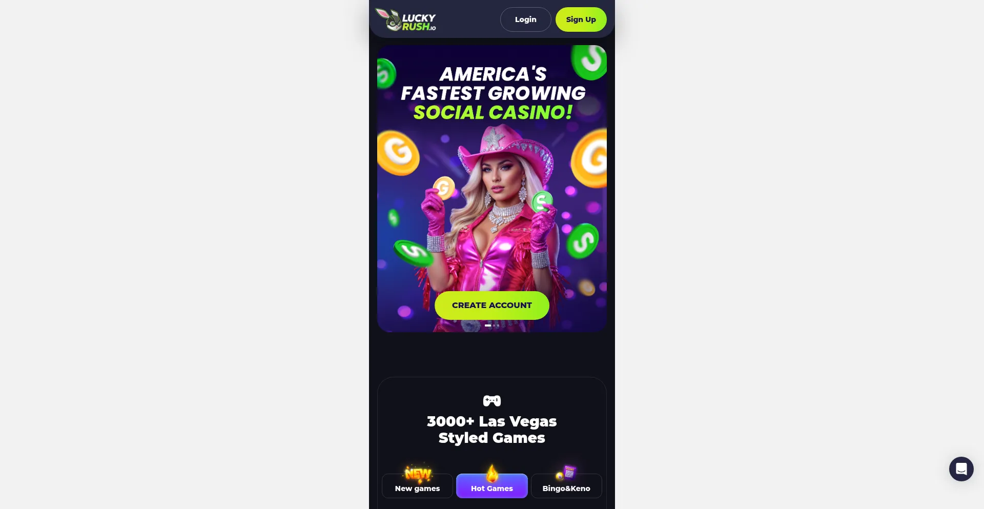 Luckyrush.io Screenshot