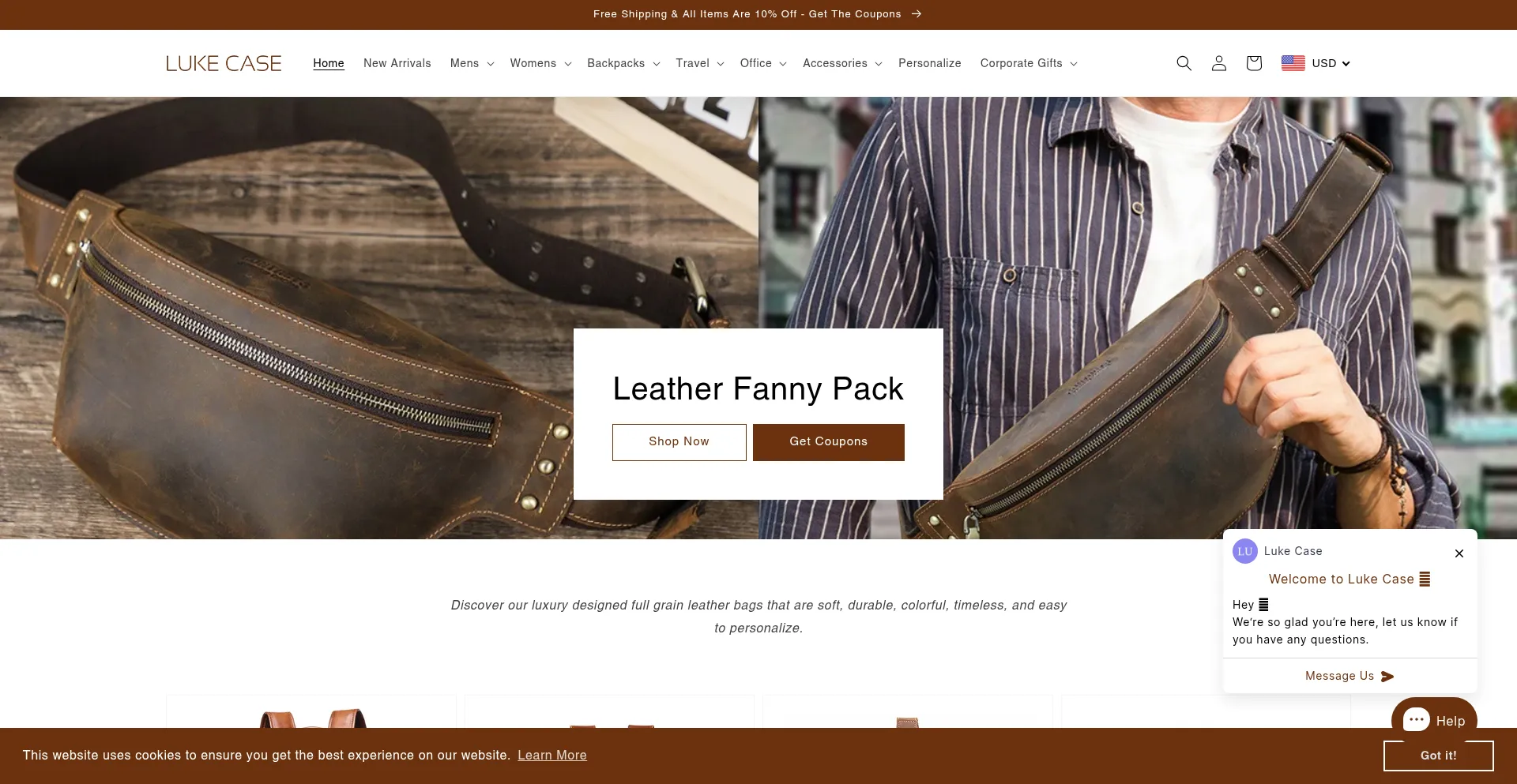 Website screenshot of Lukecase.com