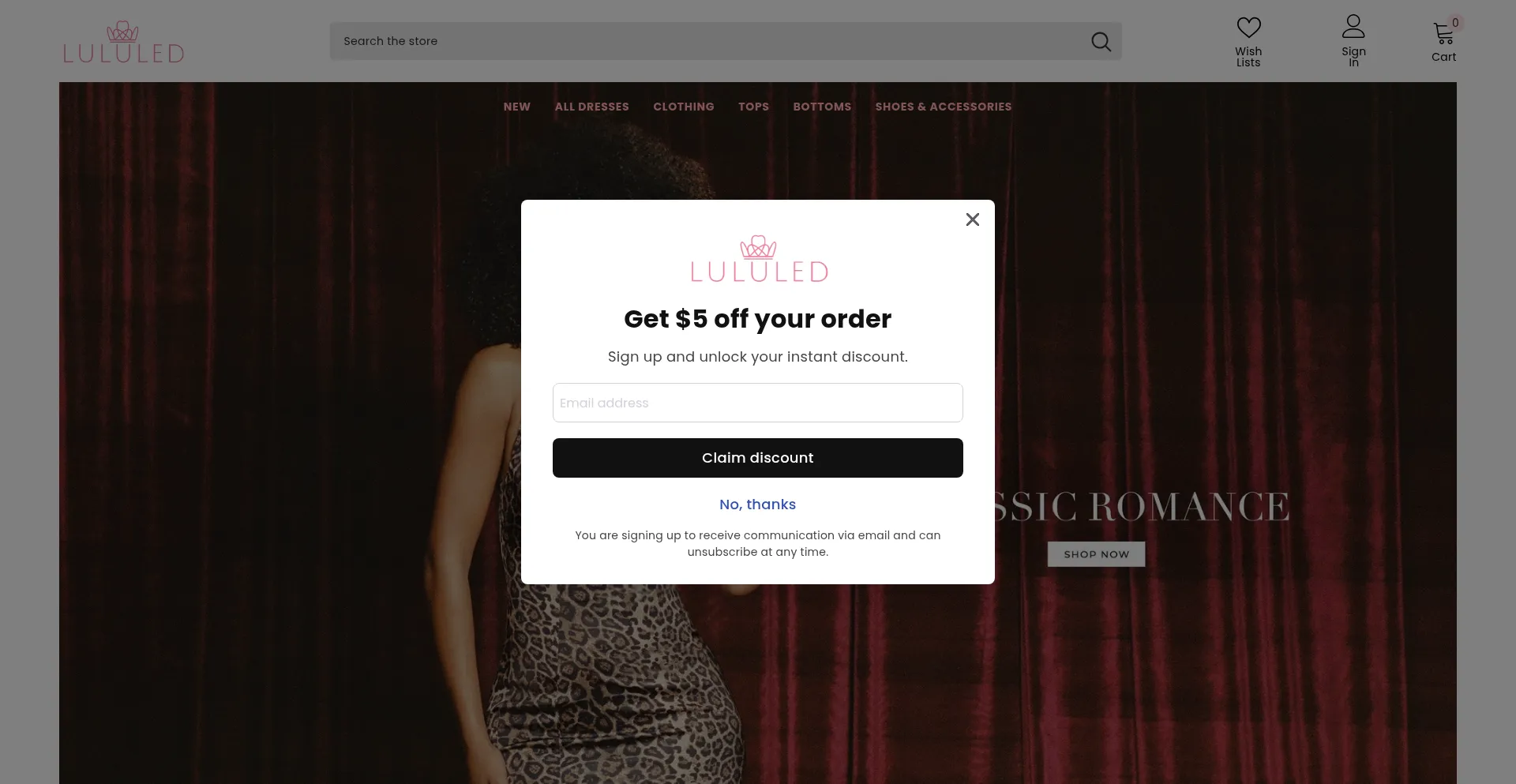 Website screenshot of Lululed.com