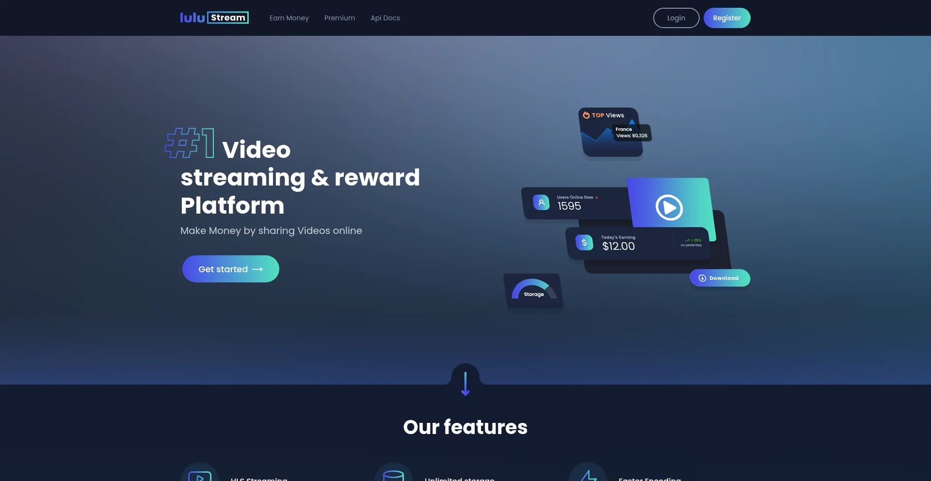 Website screenshot of Lulustream.com