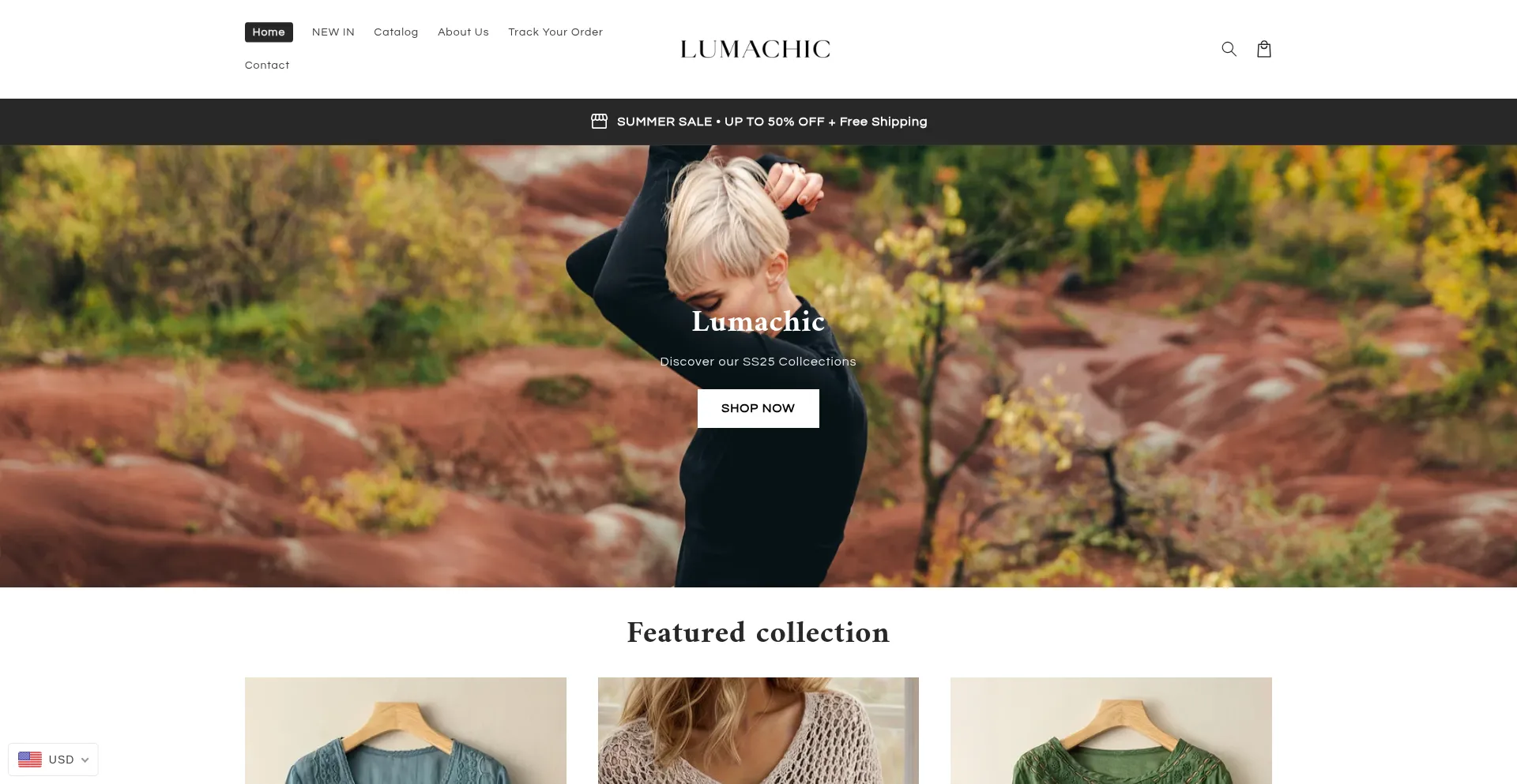 Website screenshot of Lumachic.com