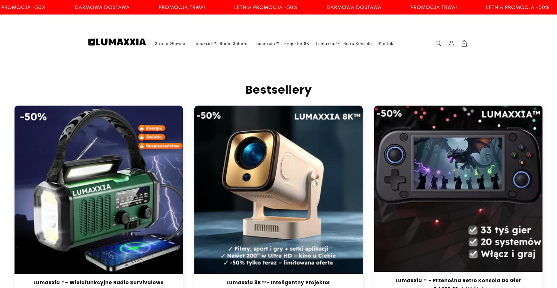 Website screenshot of Lumaxxia.com