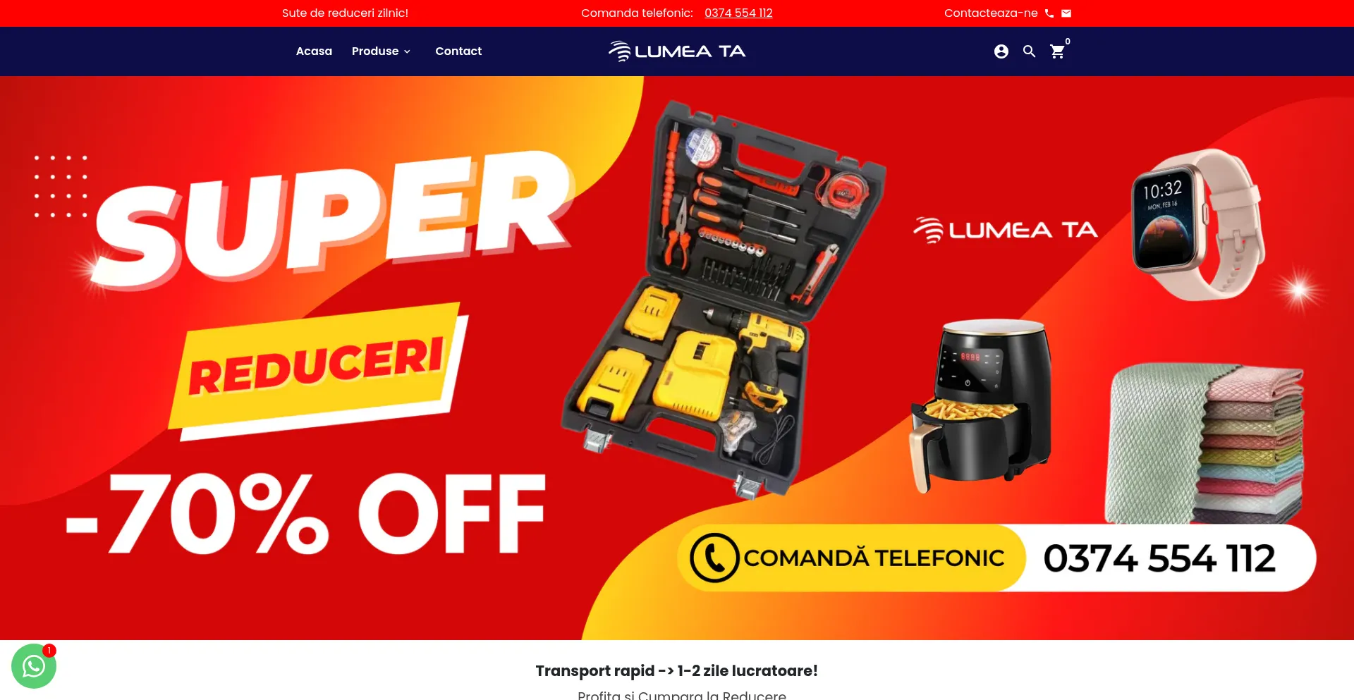 Website screenshot of Lumea-ta.ro