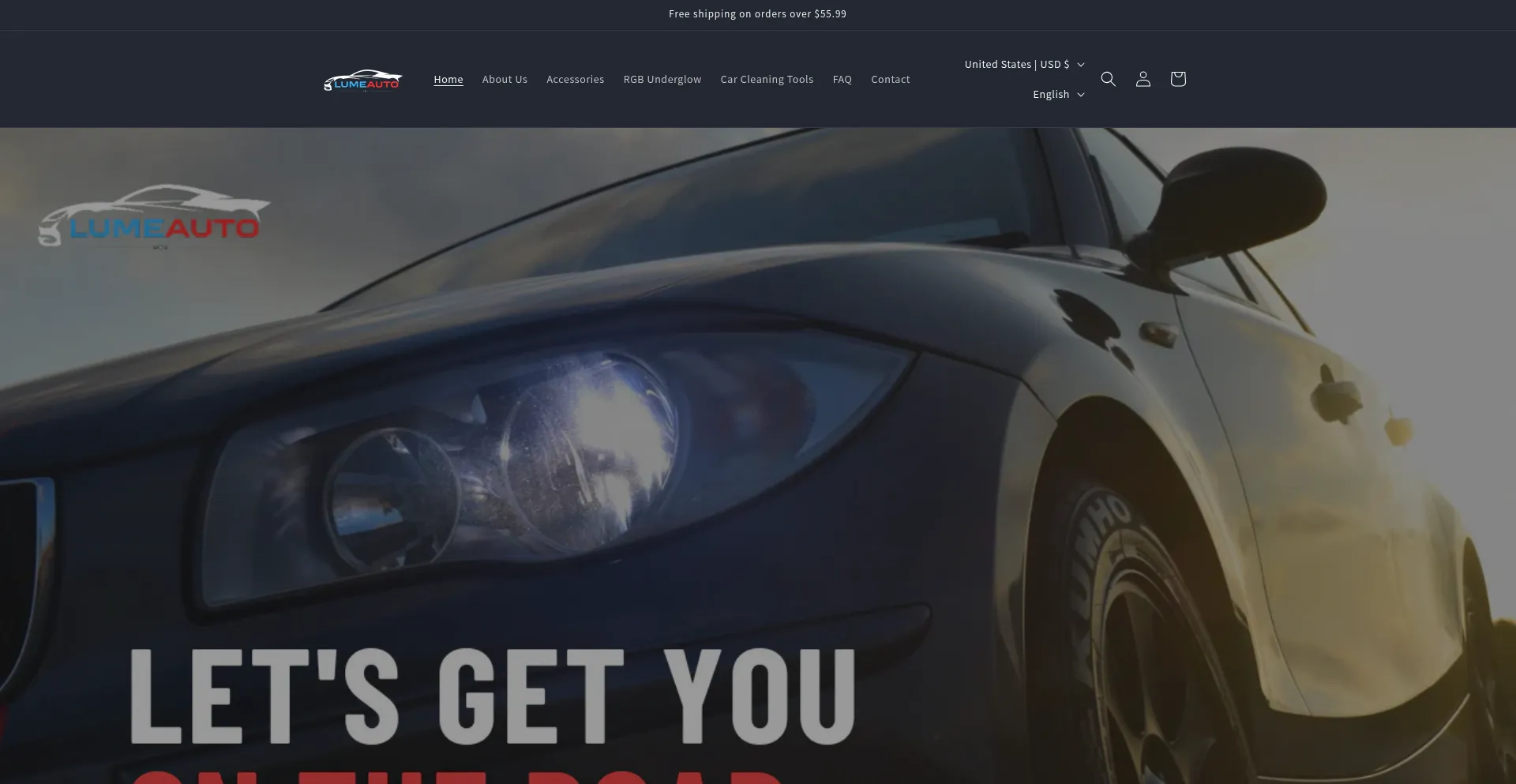 Website screenshot of Lumeauto.com