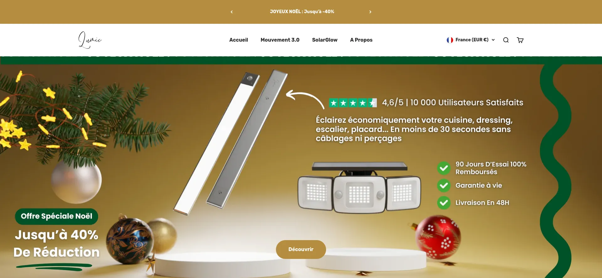 Website screenshot of Lumic.fr