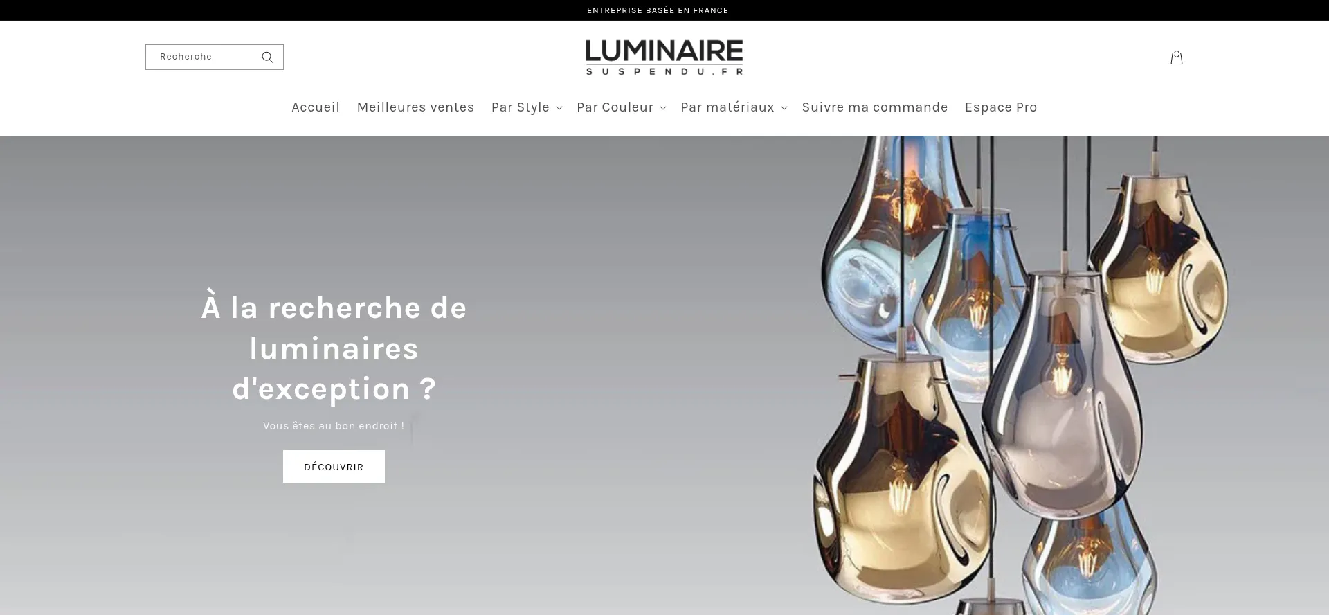 Website screenshot of Luminaire-suspendu.fr