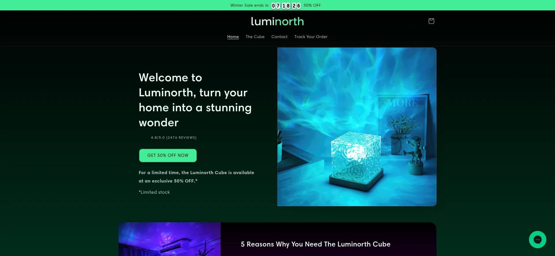 Website screenshot of Luminorth.co
