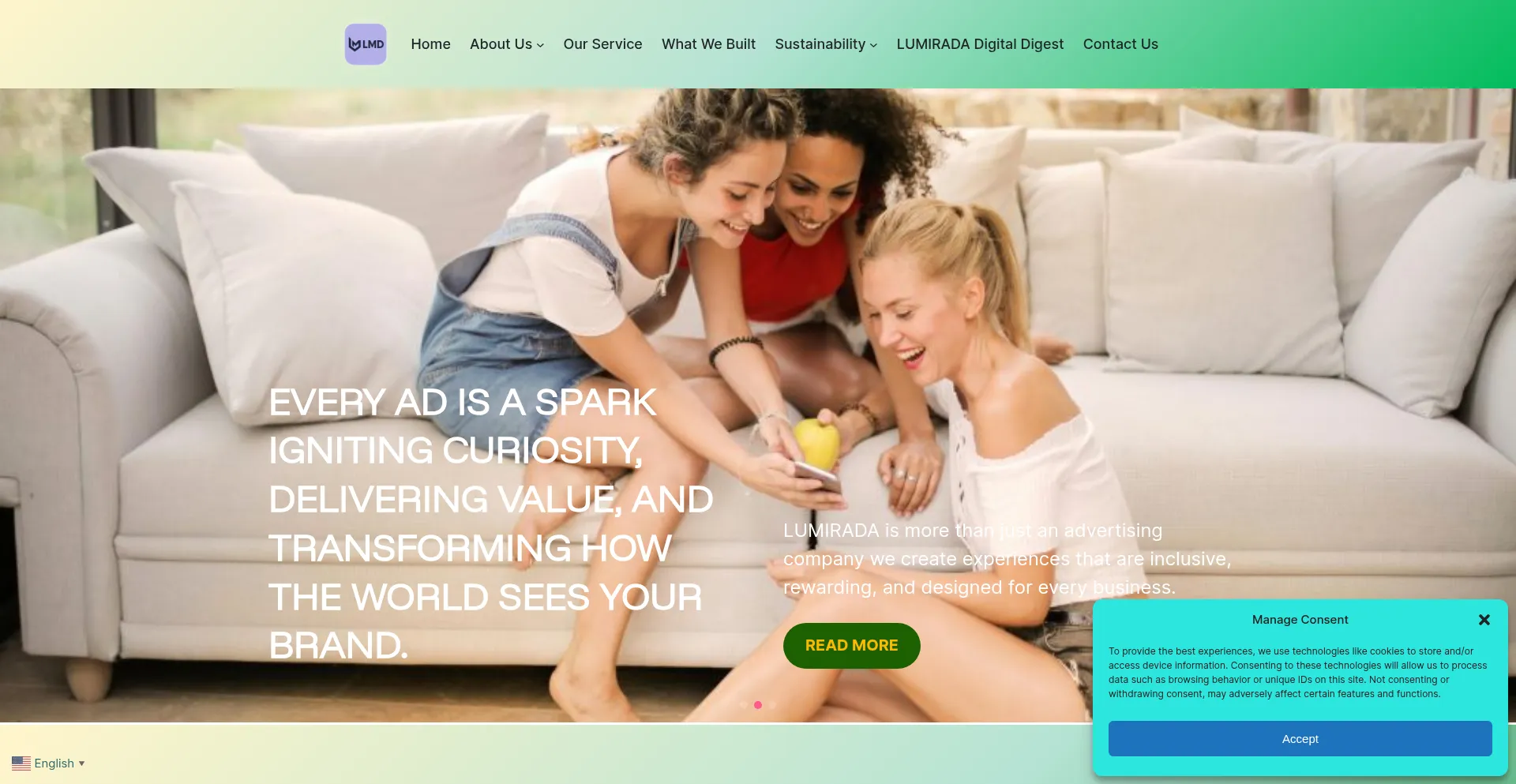 Website screenshot of Lumirada.com