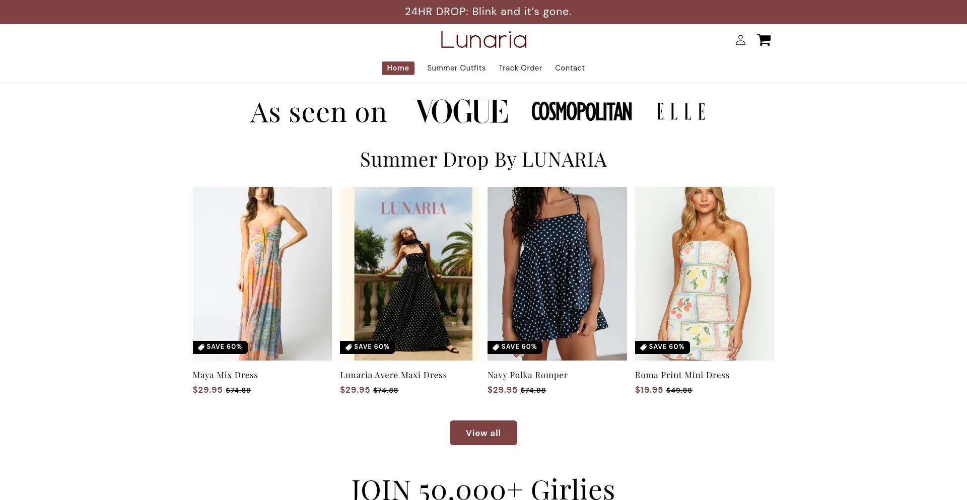 Website screenshot of Lunariaglobal.com