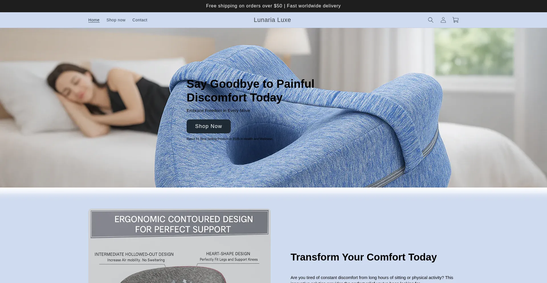 Website screenshot of Lunarialuxe.store