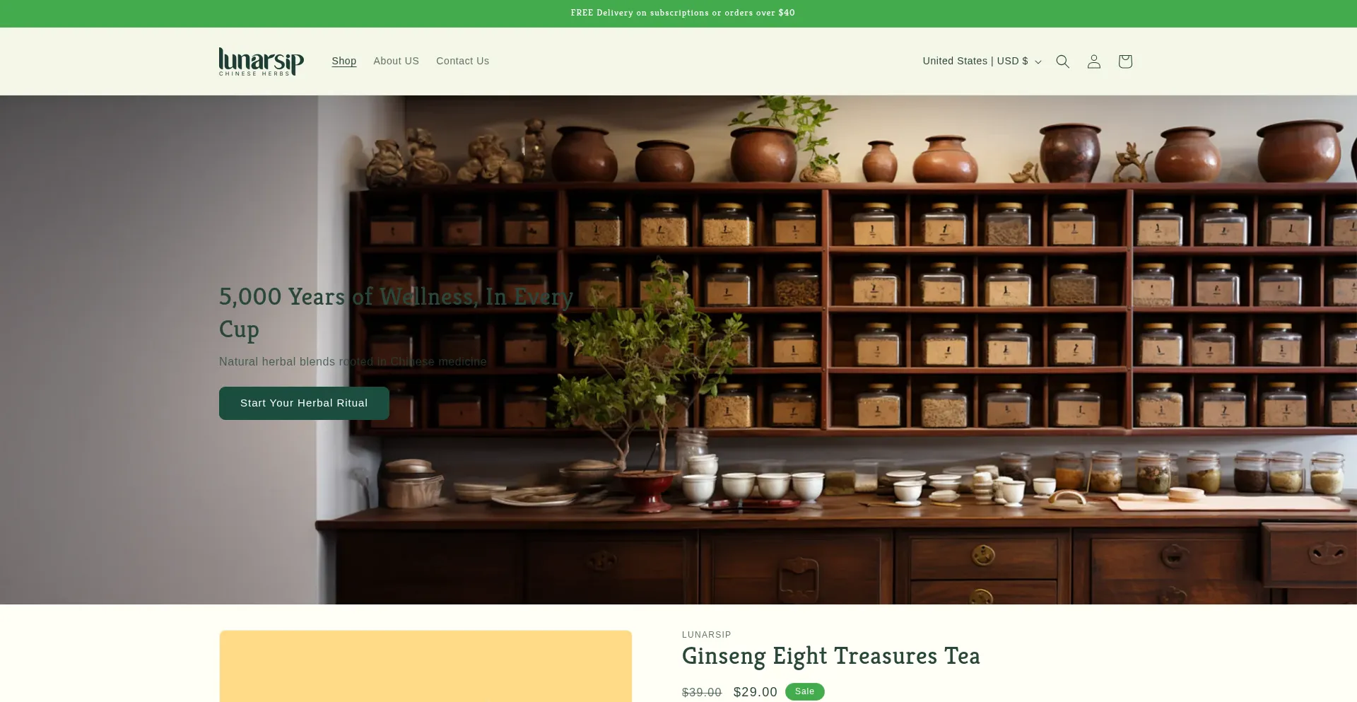 Website screenshot of Lunarsip.com
