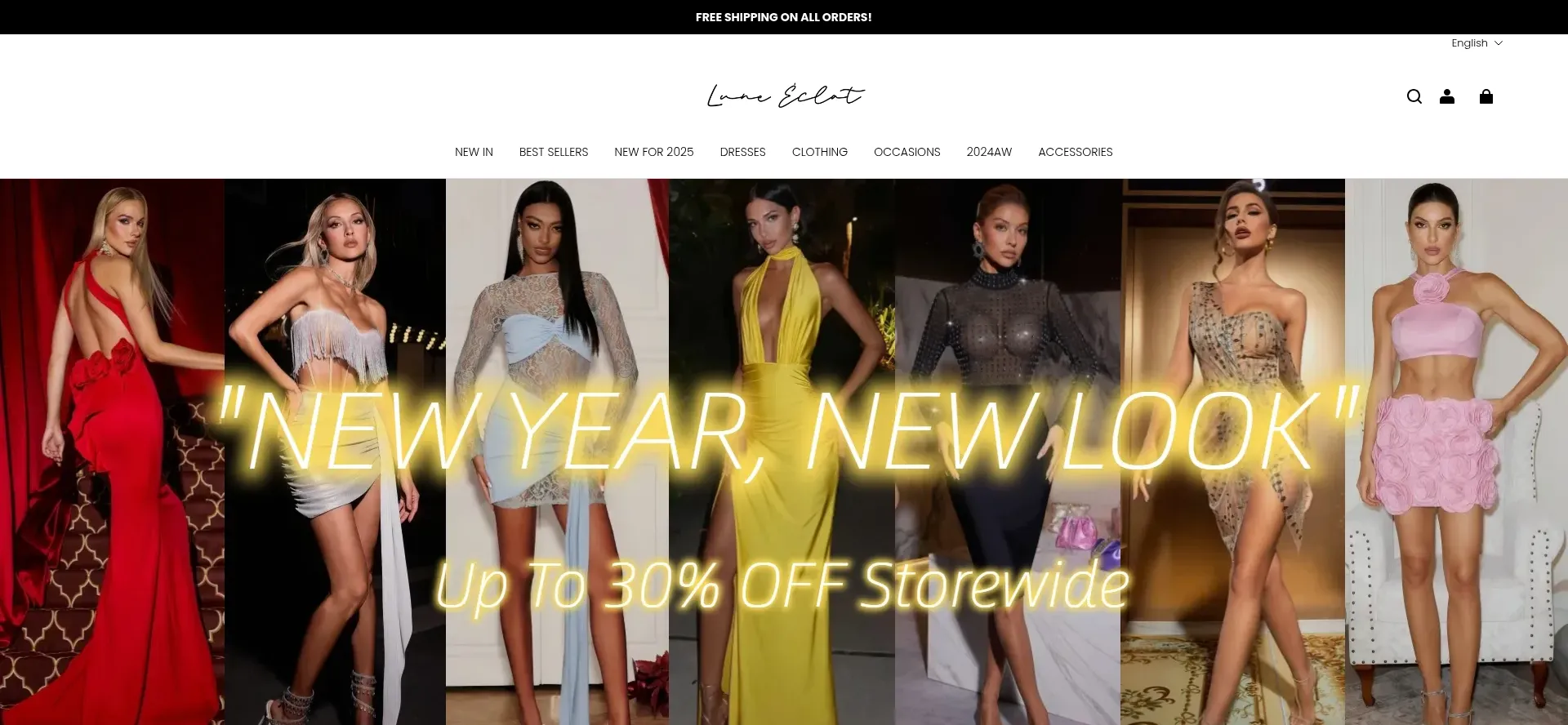 Website screenshot of Luneeclatfashion.com