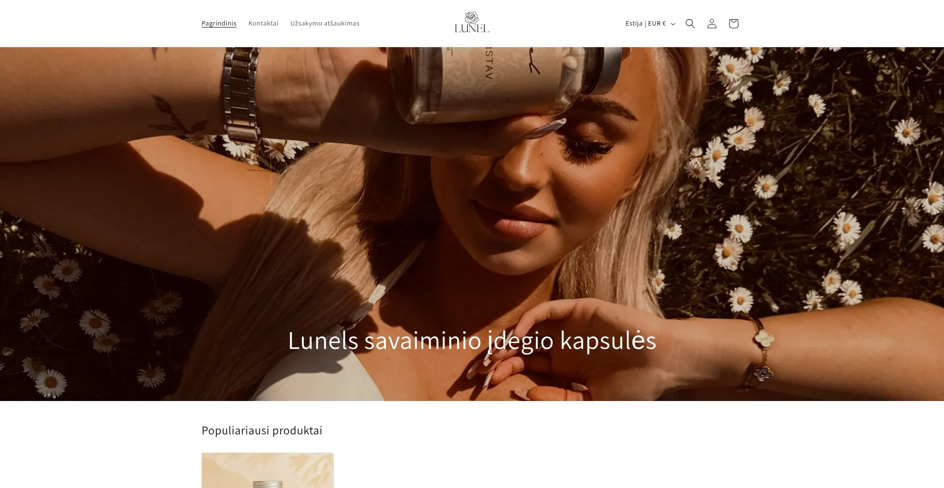 Website screenshot of Lunel.lt