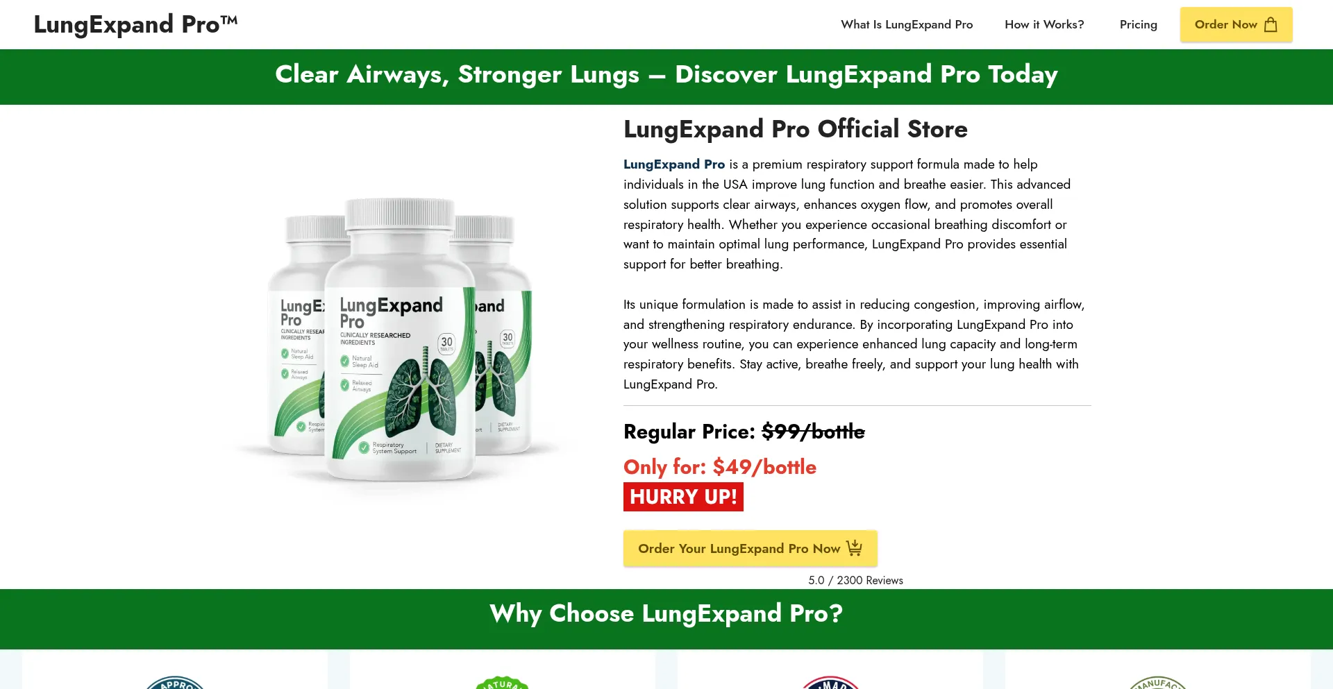 Website screenshot of Lungexpand--pro.us