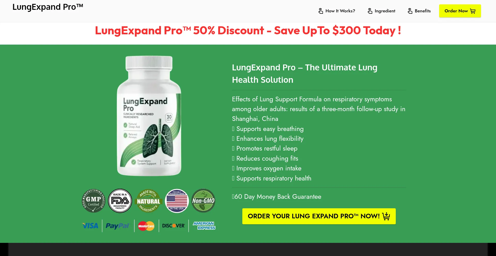 Website screenshot of Lungexpandpro-lungexpandpro.com