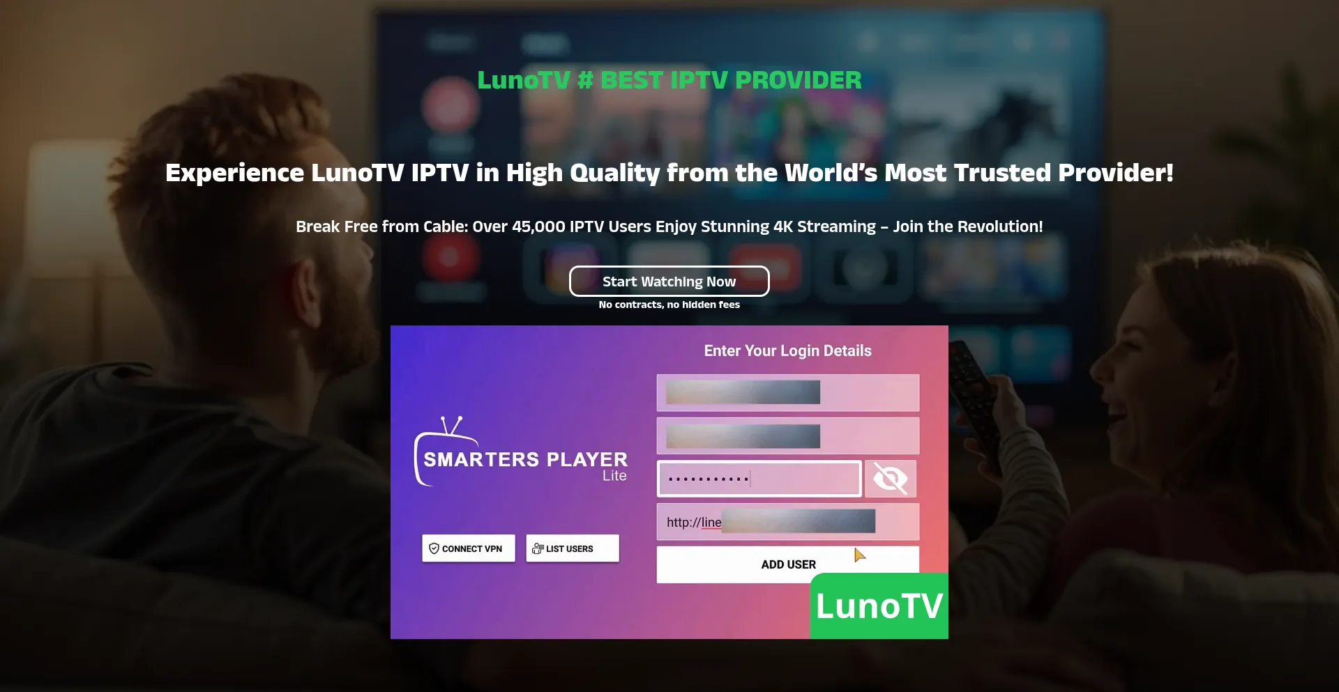 Website screenshot of Lunotv.com