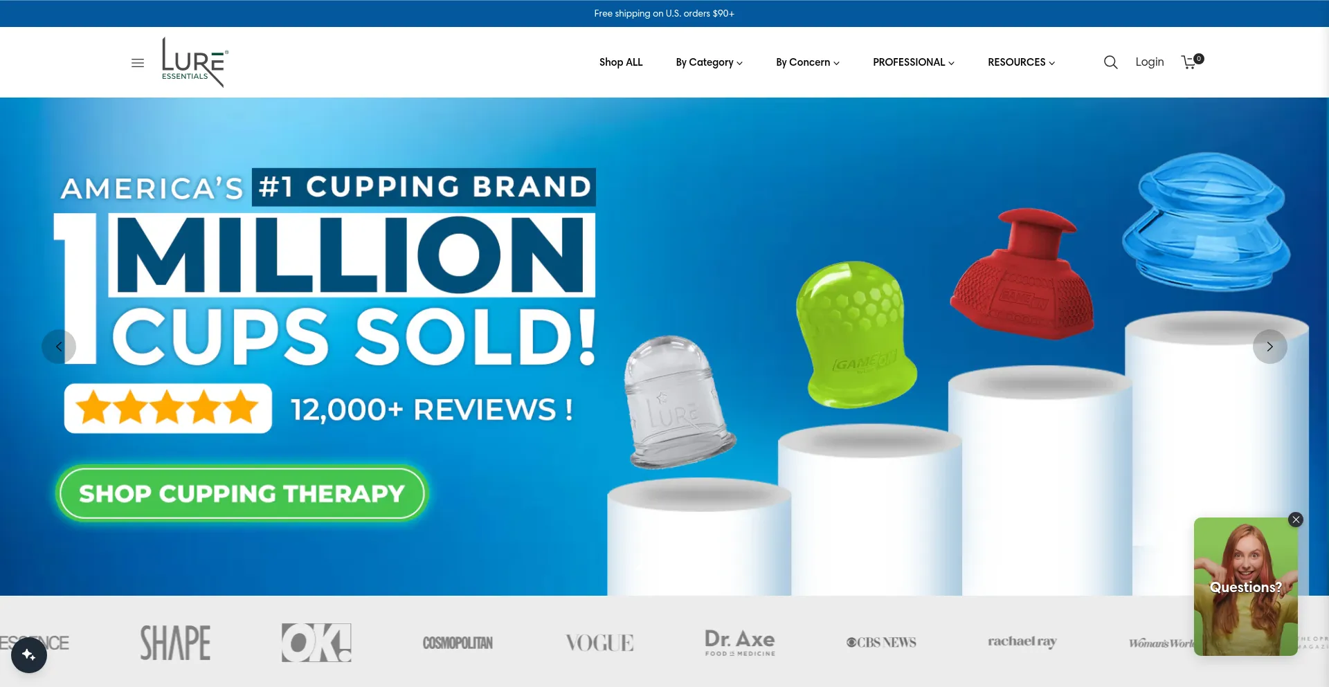 Website screenshot of Lureessentials.com