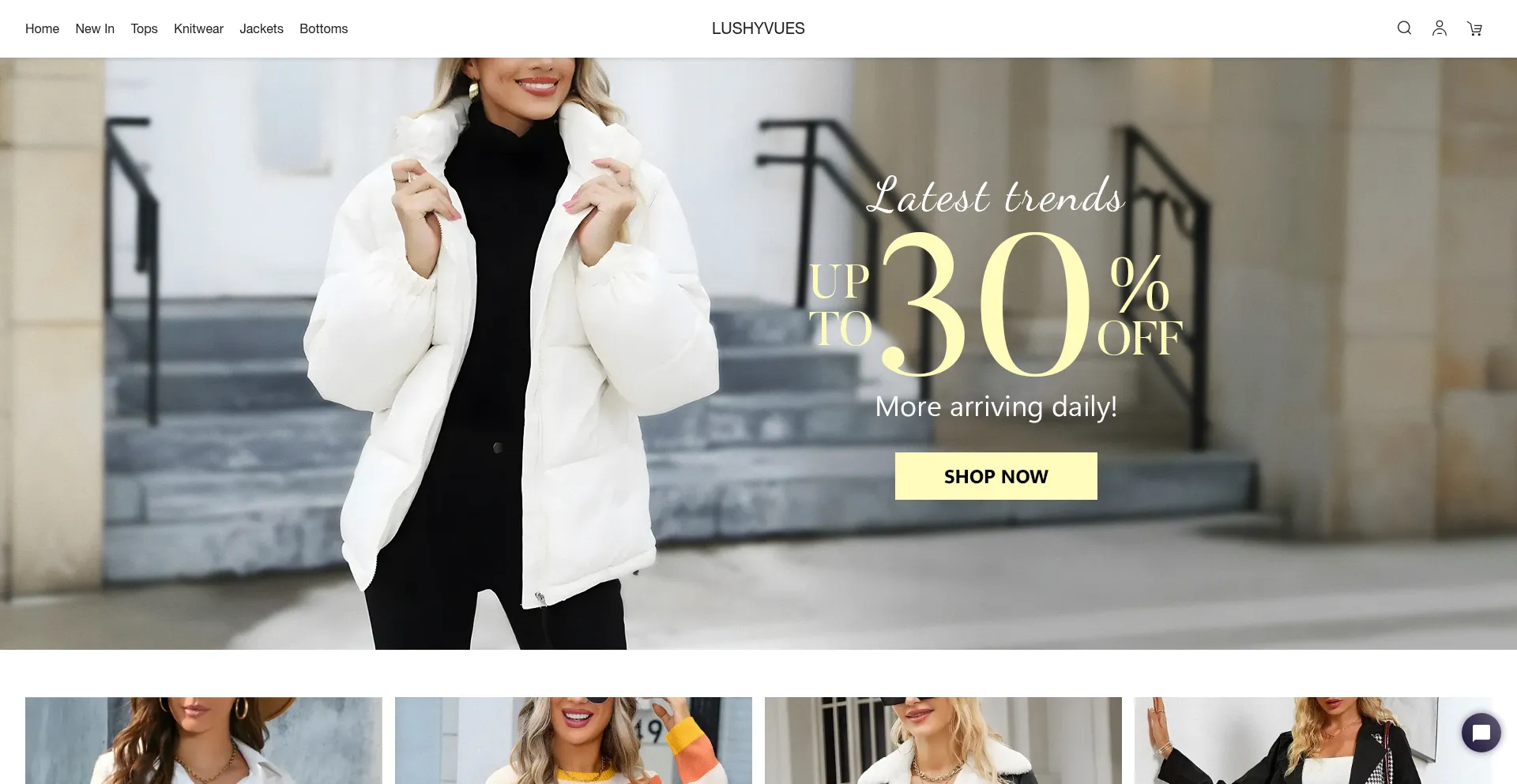 Website screenshot of Lushyvues.com