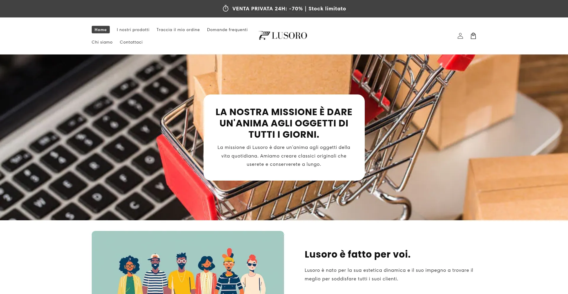 Website screenshot of Lusoro-italia.com