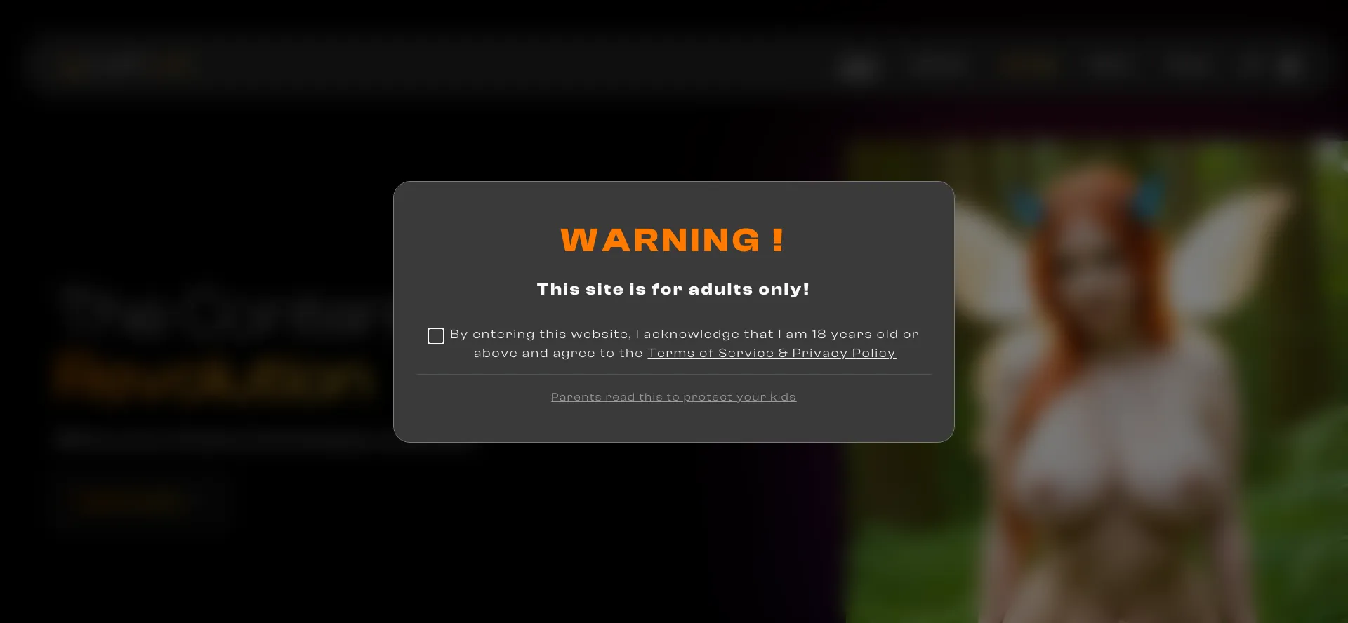 Website screenshot of Lustlab.ai