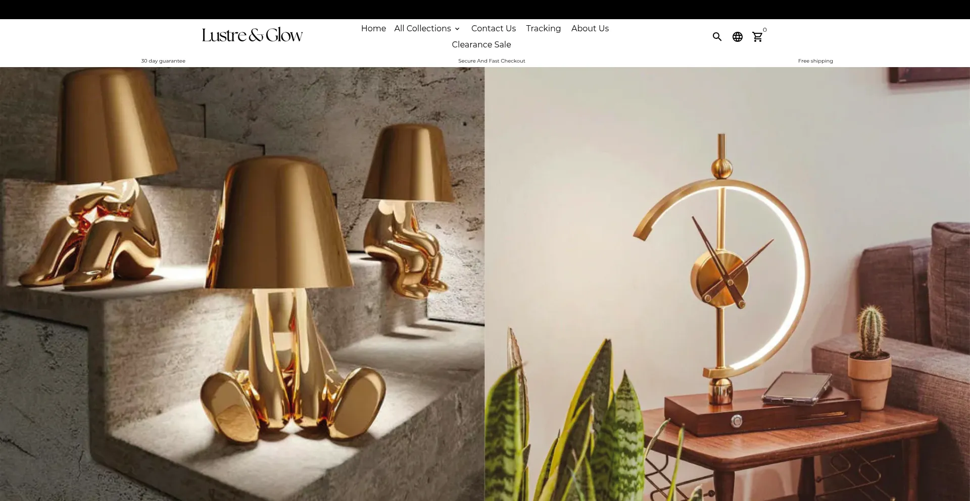 Website screenshot of Lustreandglow.shop